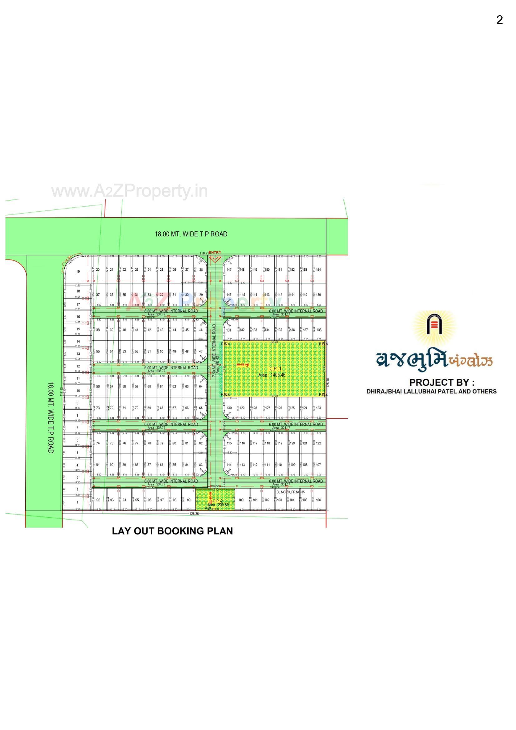 Layout of real estate project Vrajbhumi Bungalows located at Navagam, Surat, Gujarat