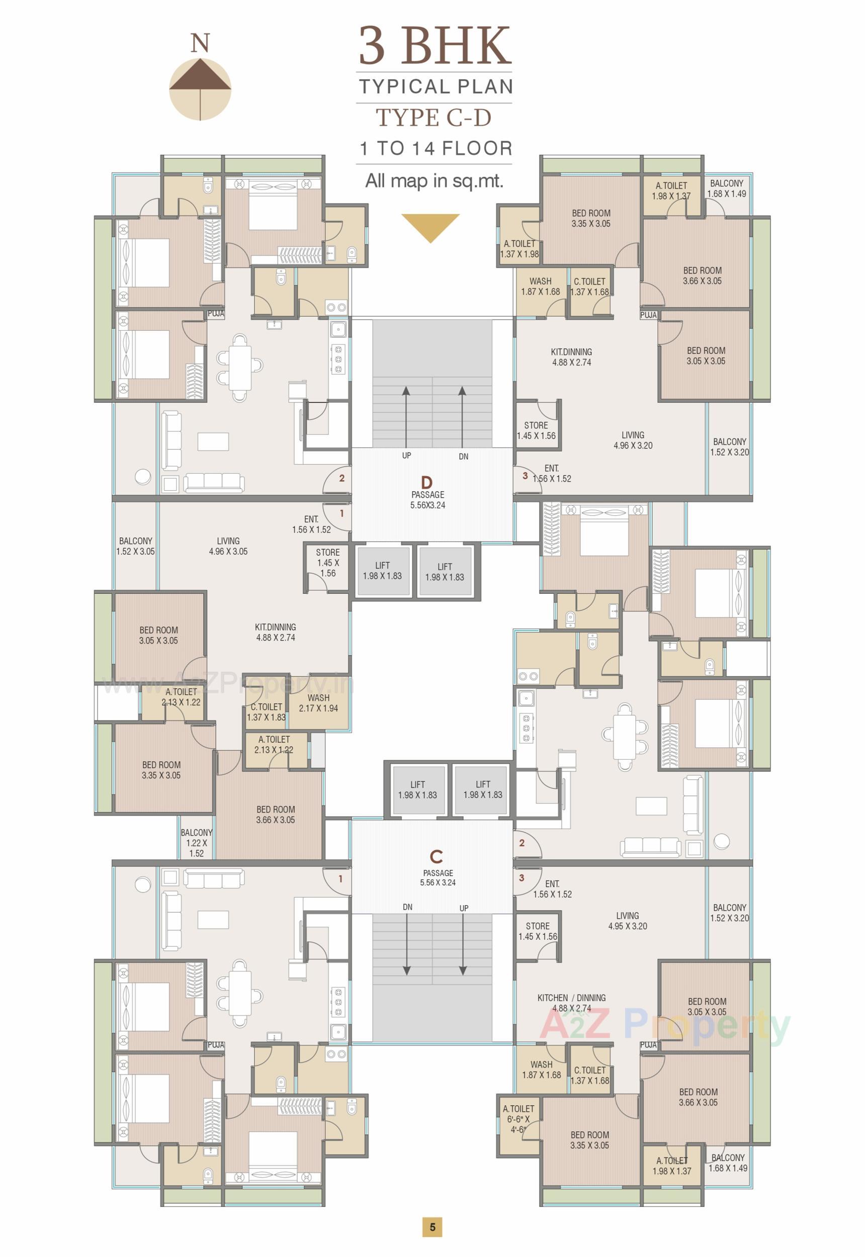 Layout of real estate project Vrajbhumi Residency located at Bamroli, Surat, Gujarat