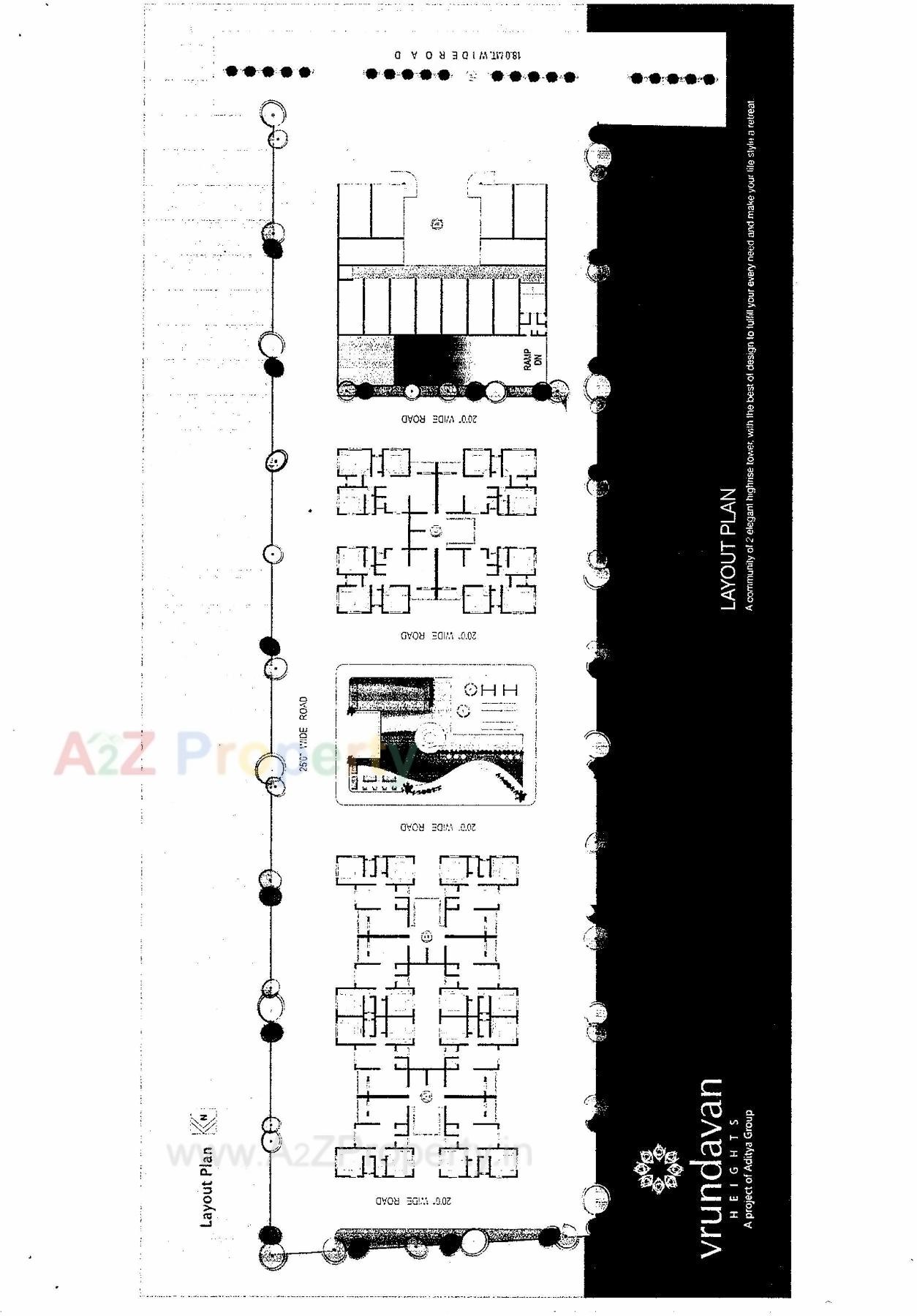 Layout of real estate project Vrundavan Heights located at Dindoli, Surat, Gujarat