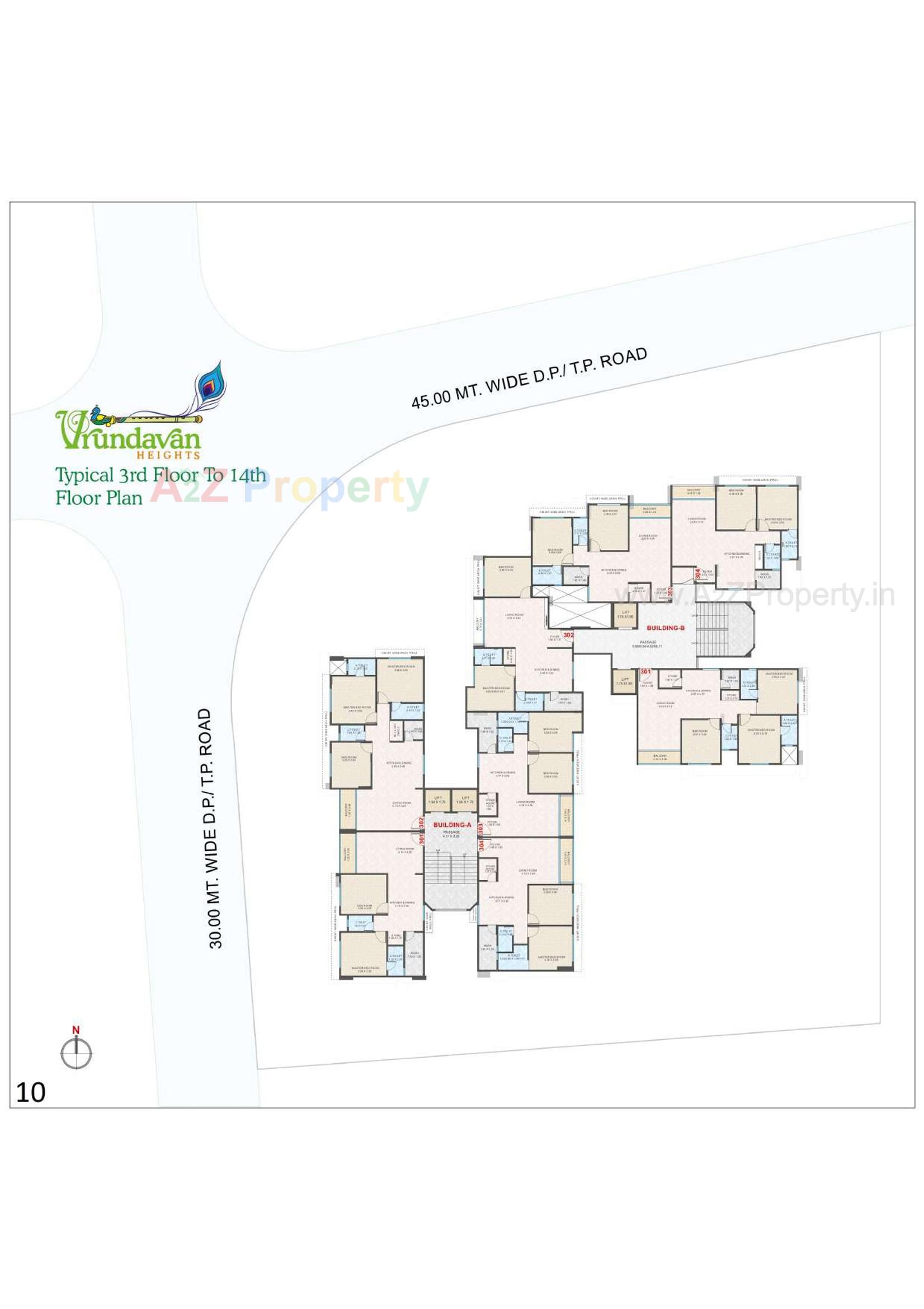 Layout of real estate project Vrundavan Heights located at Bamroli, Surat, Gujarat