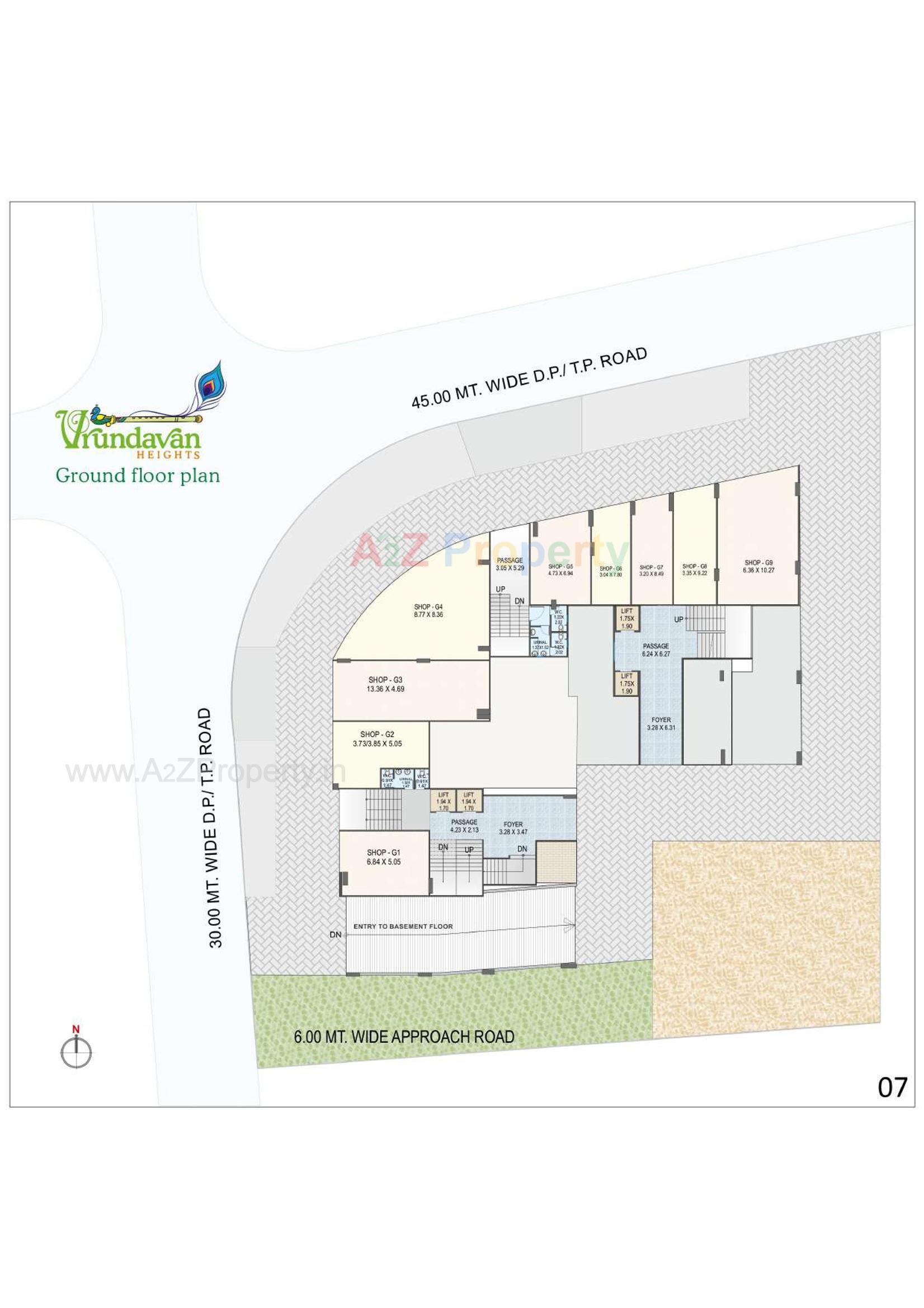 Layout of real estate project Vrundavan Heights located at Bamroli, Surat, Gujarat