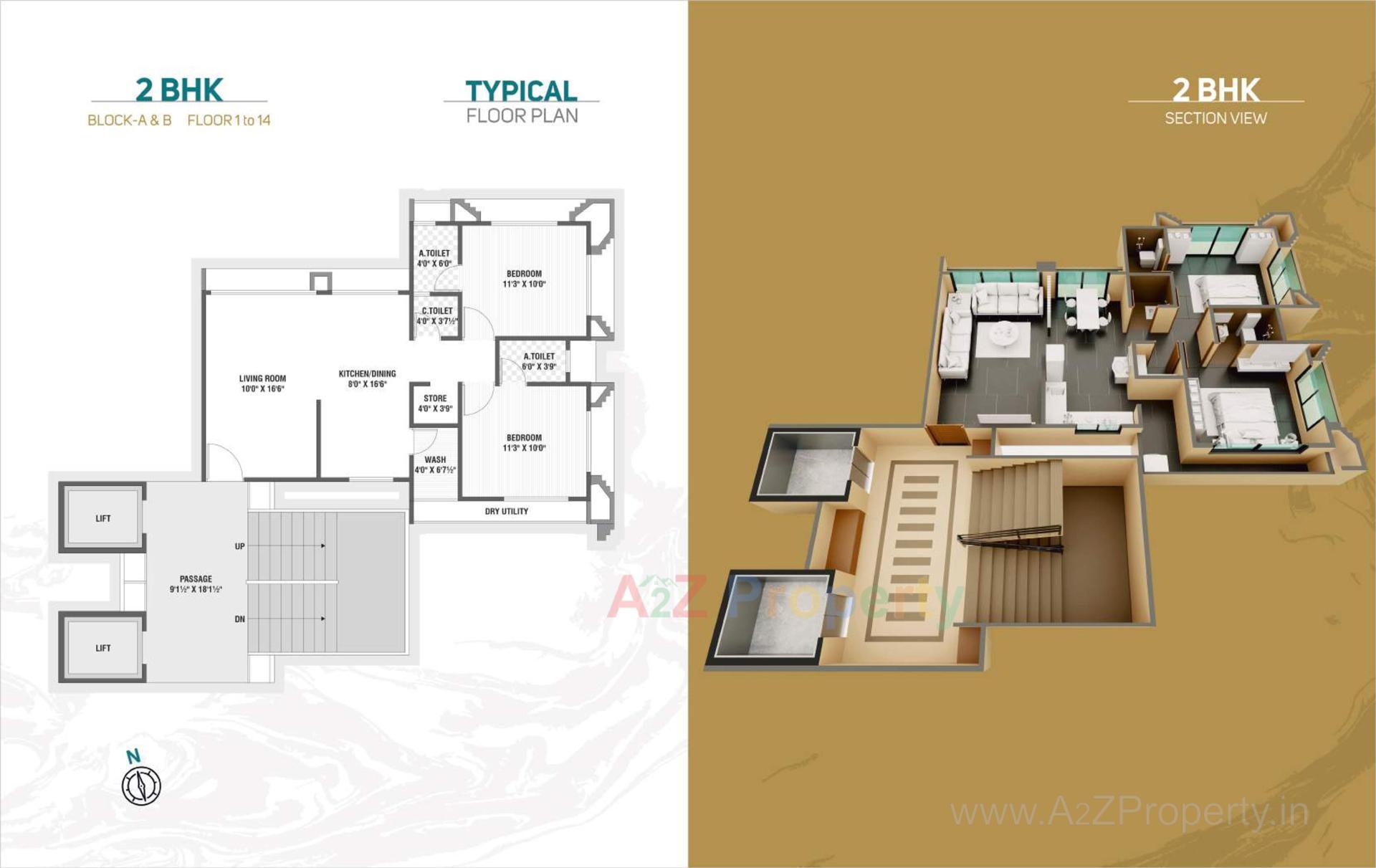 Layout of real estate project Water Lily located at Tunki, Surat, Gujarat