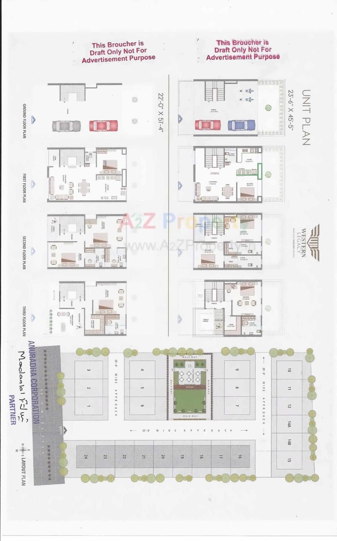 Layout of real estate project Western Legacy located at Pal, Surat, Gujarat