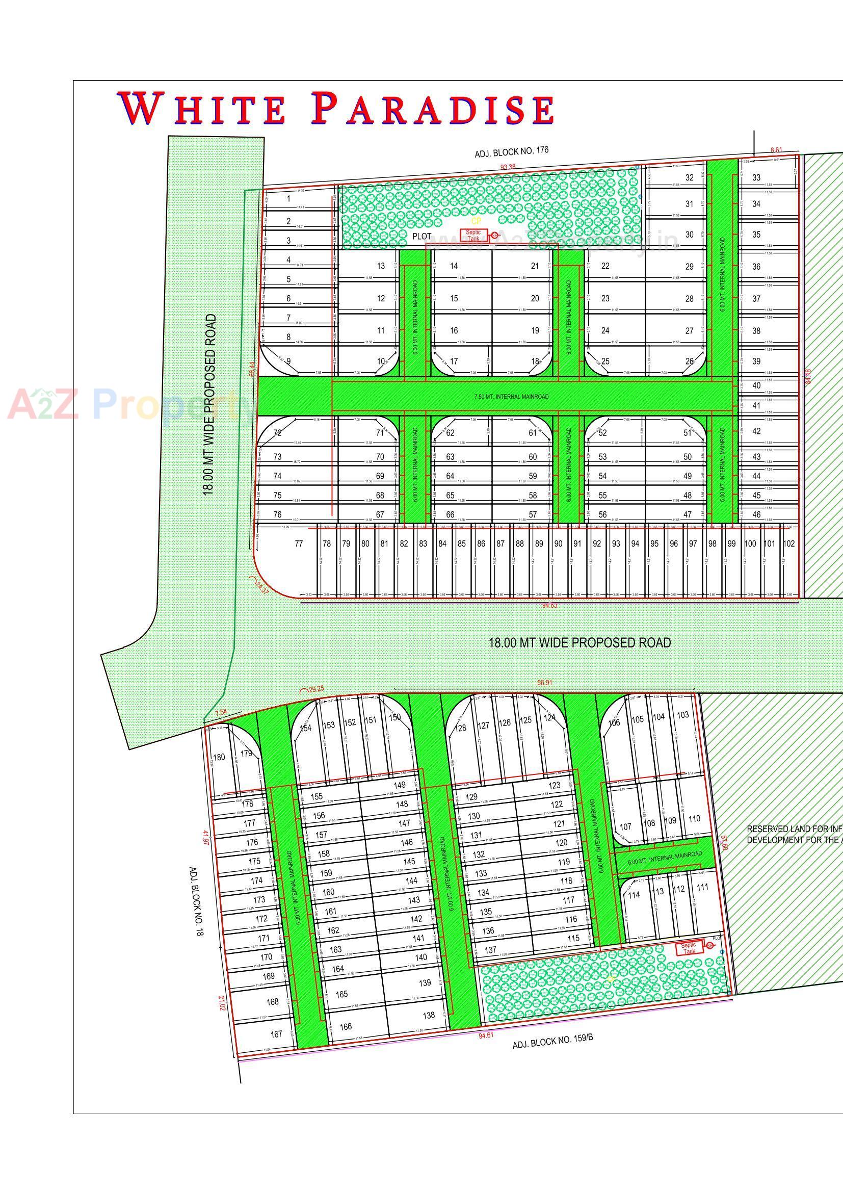 Layout of real estate project White Paradise located at Saniya-kande, Surat, Gujarat