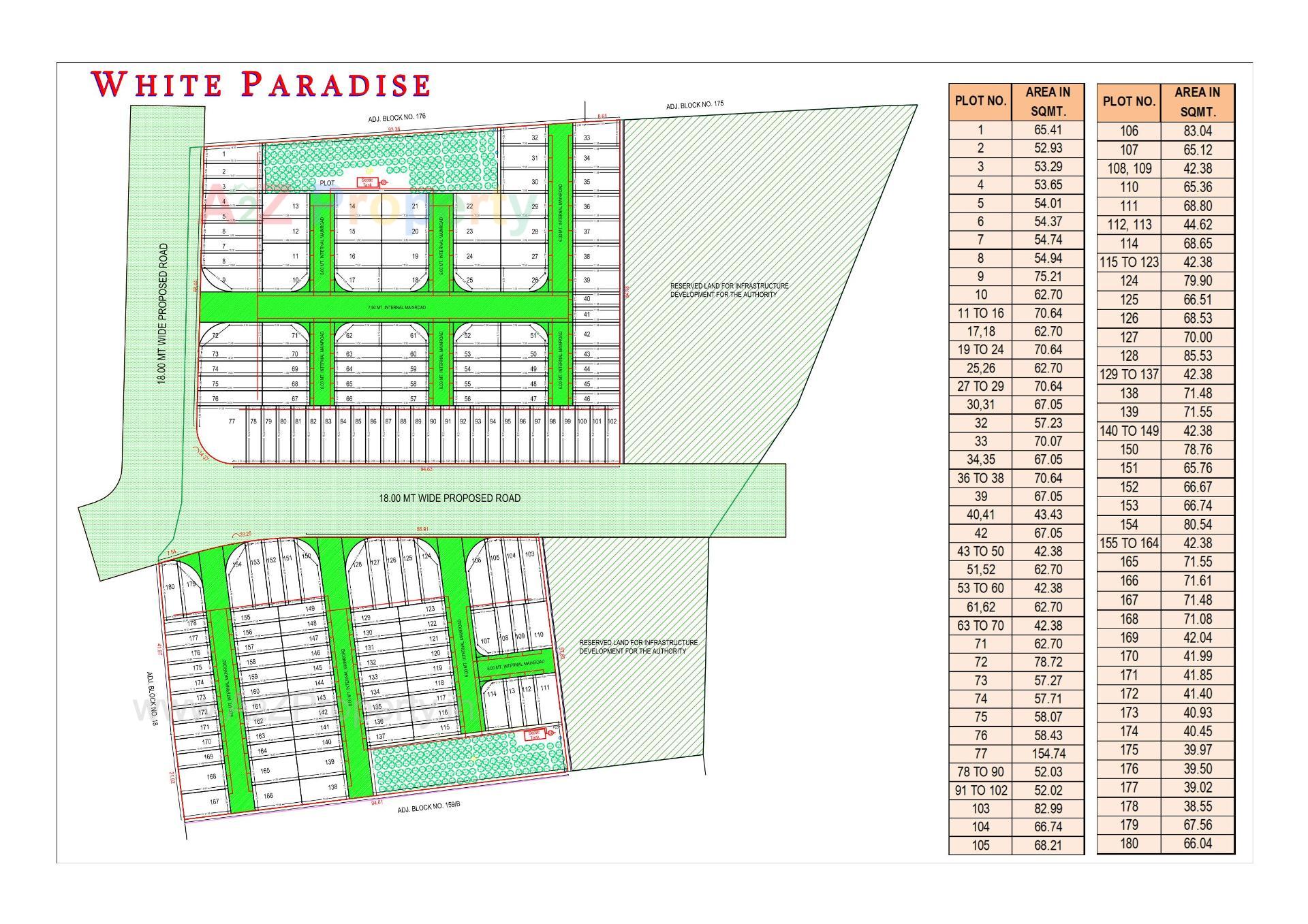 Layout of real estate project White Paradise located at Saniya-kande, Surat, Gujarat