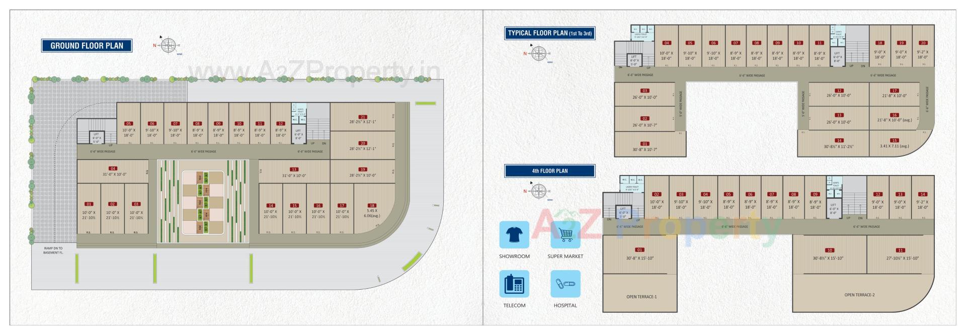 Layout of real estate project Yogi Arcade located at Kosad, Surat, Gujarat