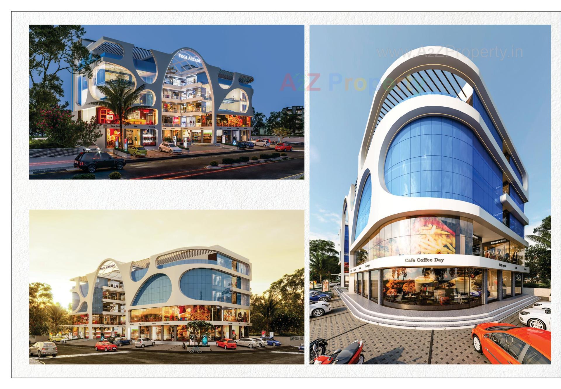 3D Elevation of real estate project Yogi Arcade located at Kosad, Surat, Gujarat