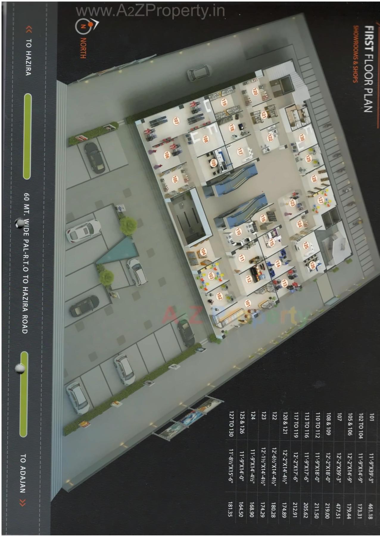 Layout of real estate project Zircon Arena located at Bhatha, Surat, Gujarat