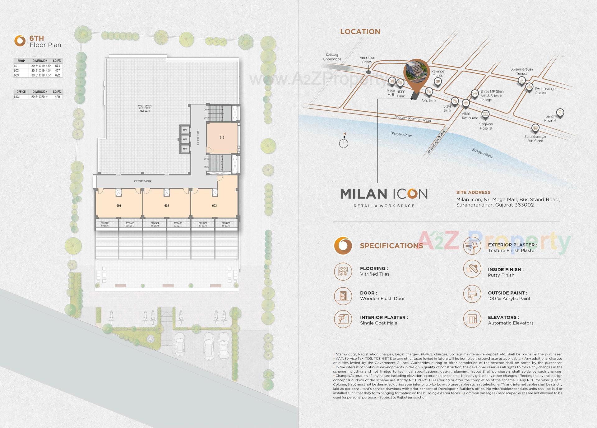 Layout of real estate project Milan Icon located at Surendranagar, Surendranagar, Gujarat