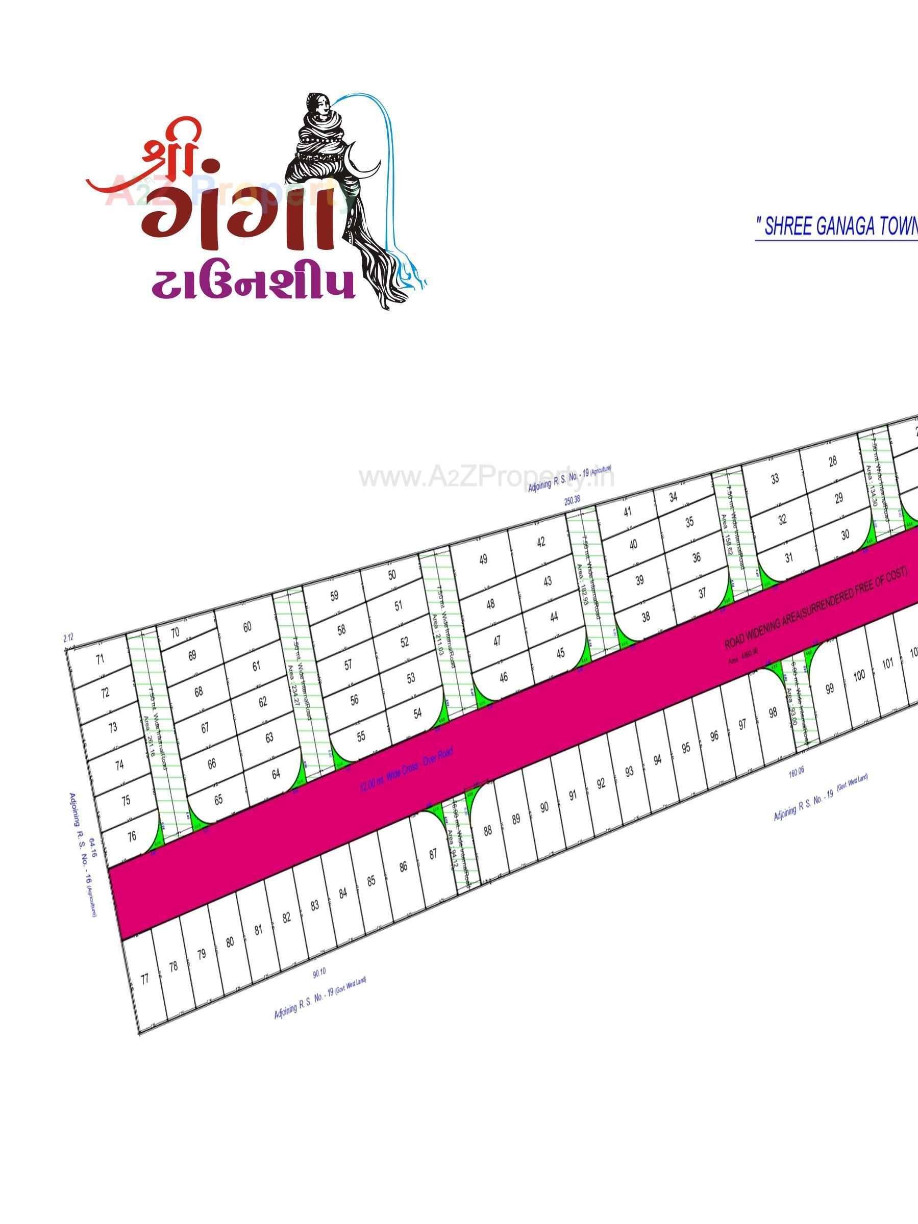 Layout of real estate project Shree Ganga Township located at Dudhrej, Surendranagar, Gujarat