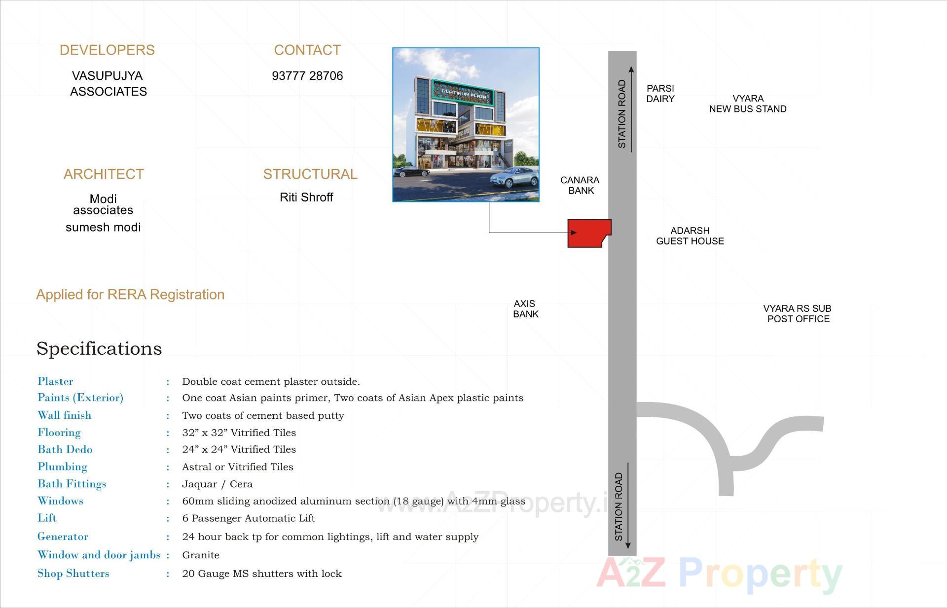  of real estate project Platinum Plaza located at Vyara, Tapi, Gujarat