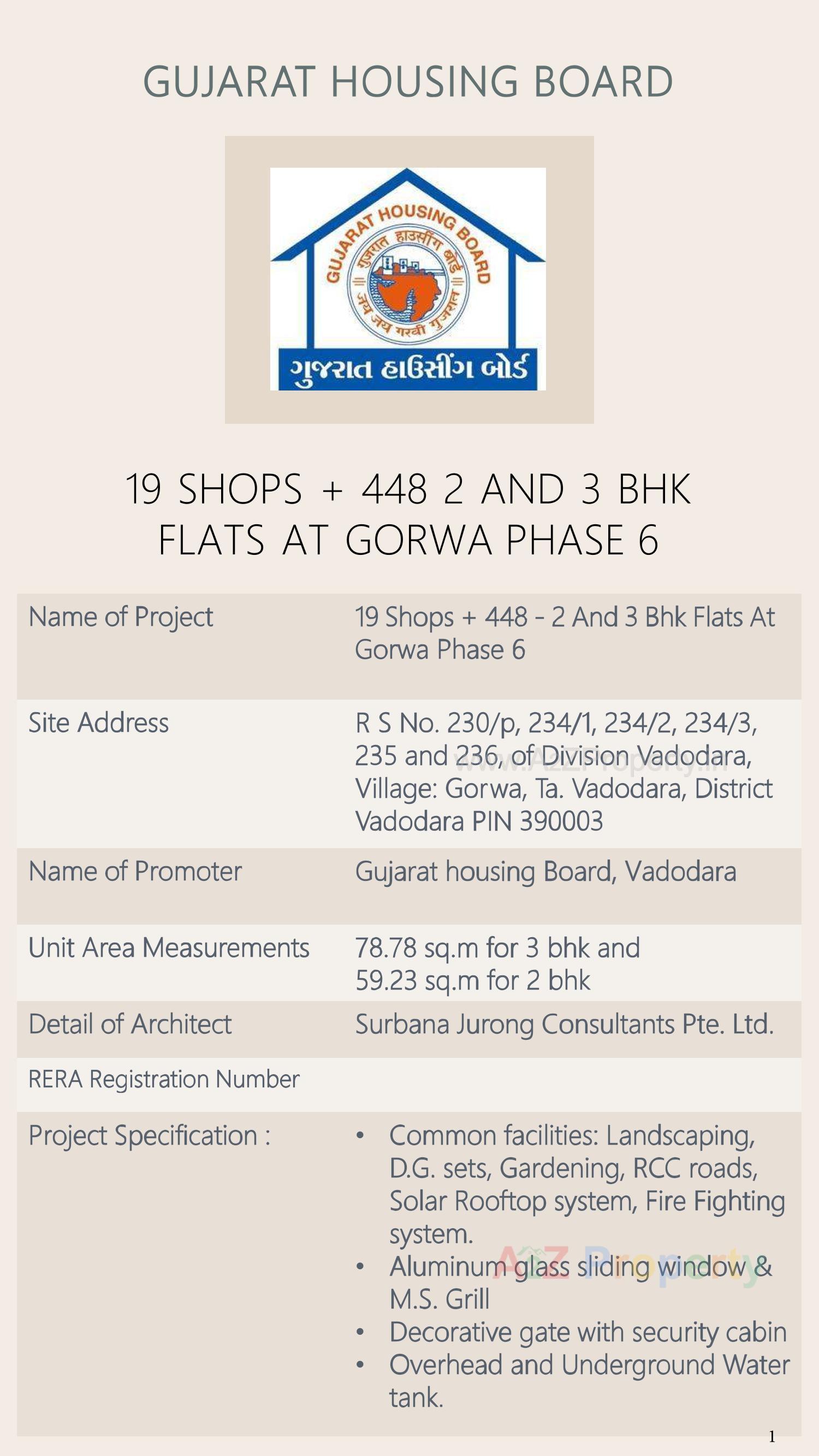  of real estate project 19 Shops 448 Bhk Flats At Gorwa located at Gorwa, Vadodara, Gujarat