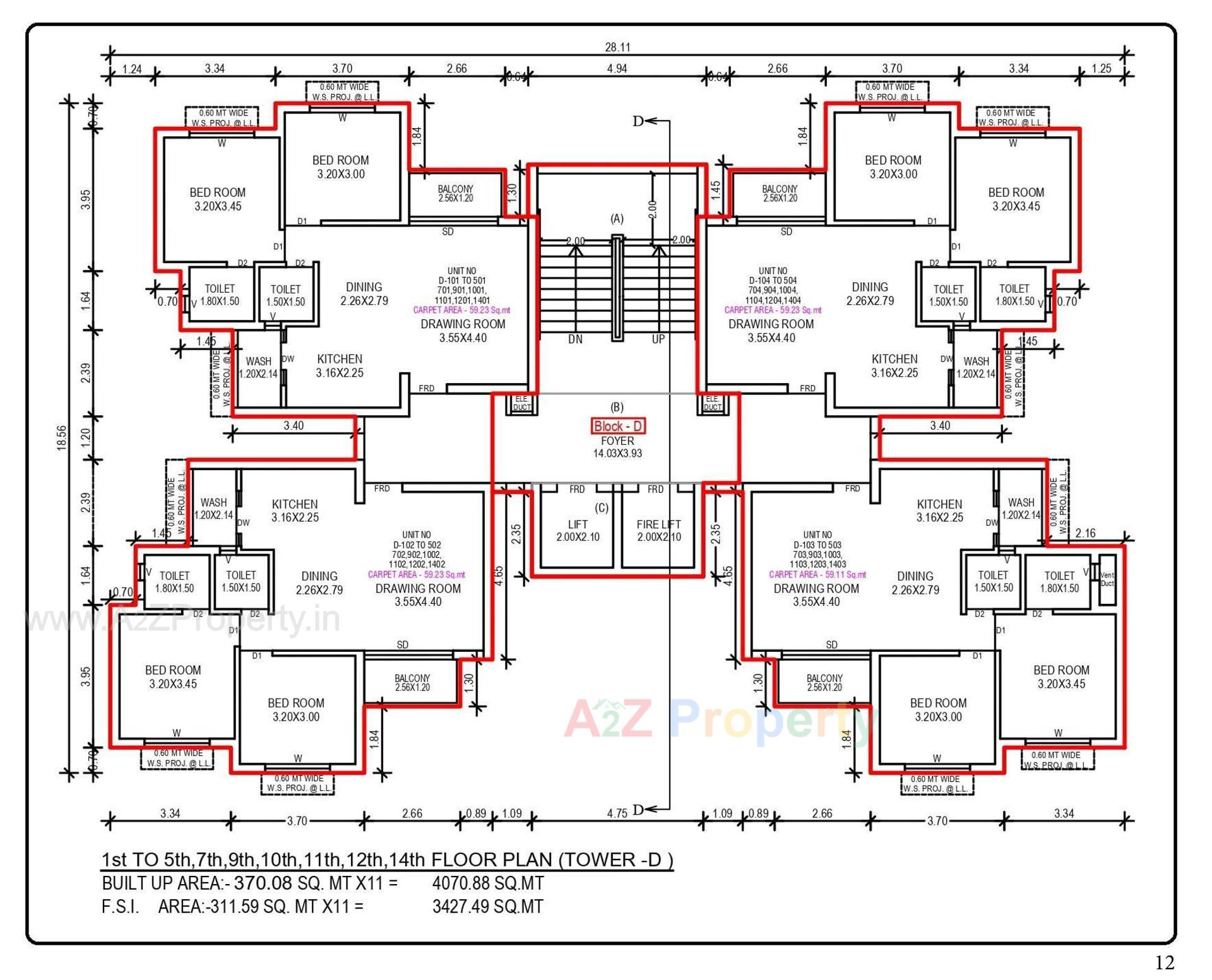 Layout of real estate project 19 Shops 448 Bhk Flats At Gorwa located at Gorwa, Vadodara, Gujarat