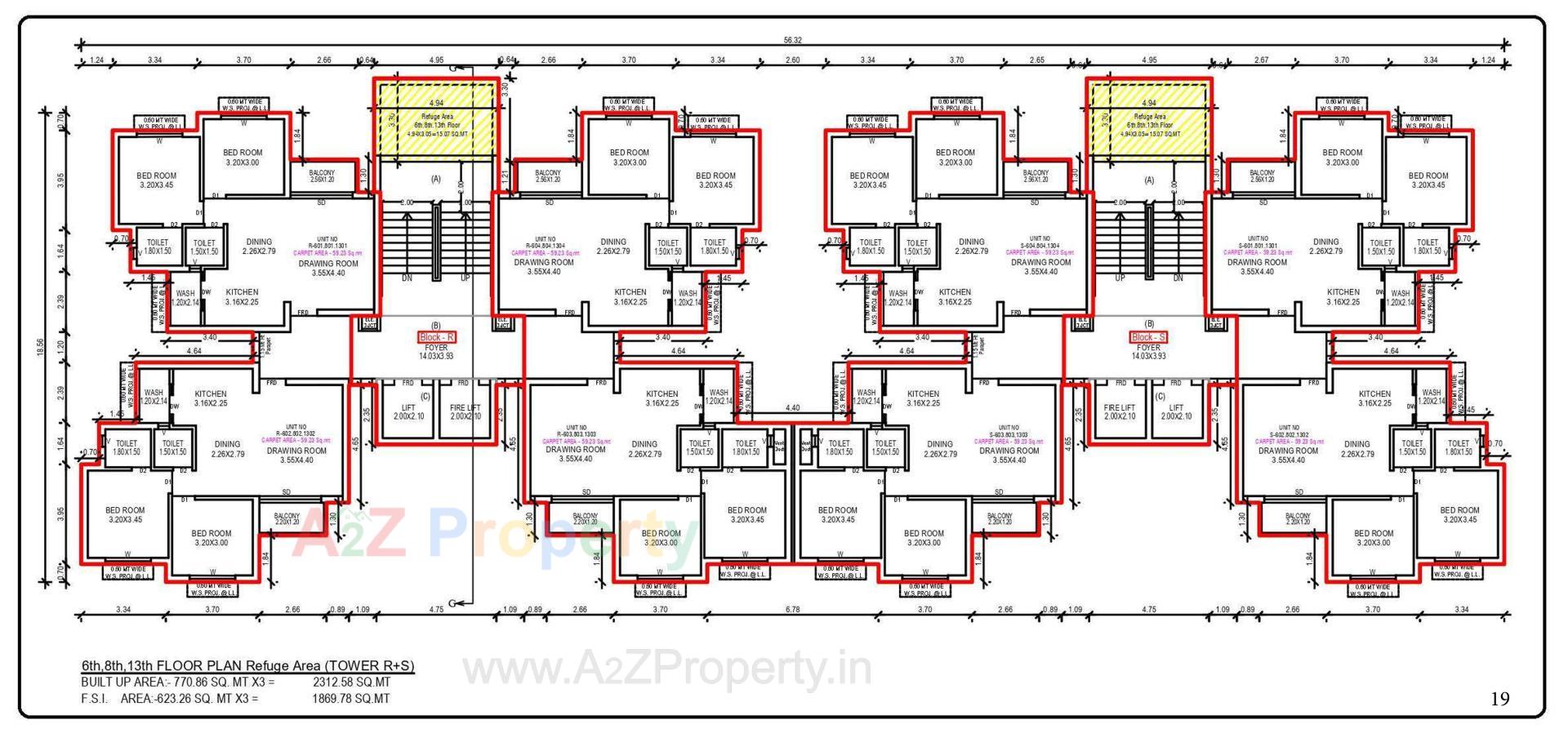 Layout of real estate project 19 Shops 448 Bhk Flats At Gorwa located at Gorwa, Vadodara, Gujarat