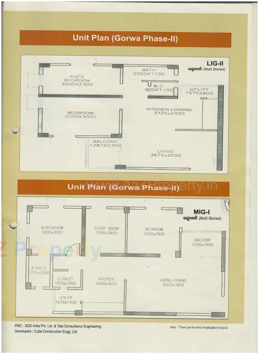 Layout of real estate project 54 Mig + 334 Lig + 336 Lig +12 Shops At Plot A, , Package located at Gorva, Vadodara, Gujarat