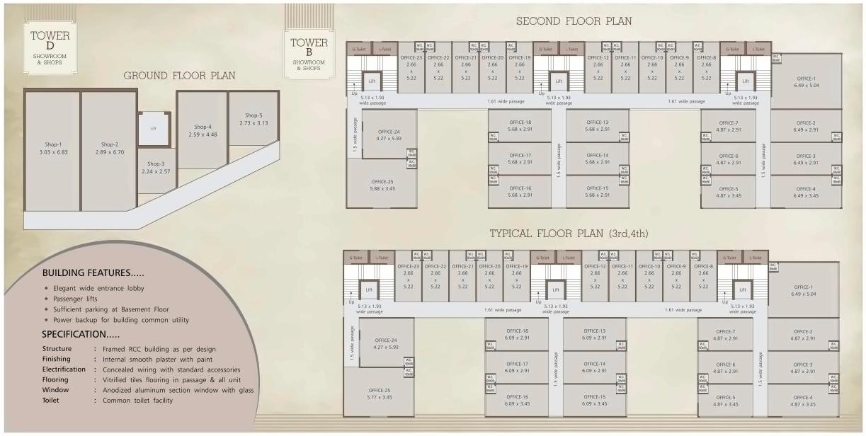 Layout of real estate project 5th Avenue located at Manjalpur, Vadodara, Gujarat