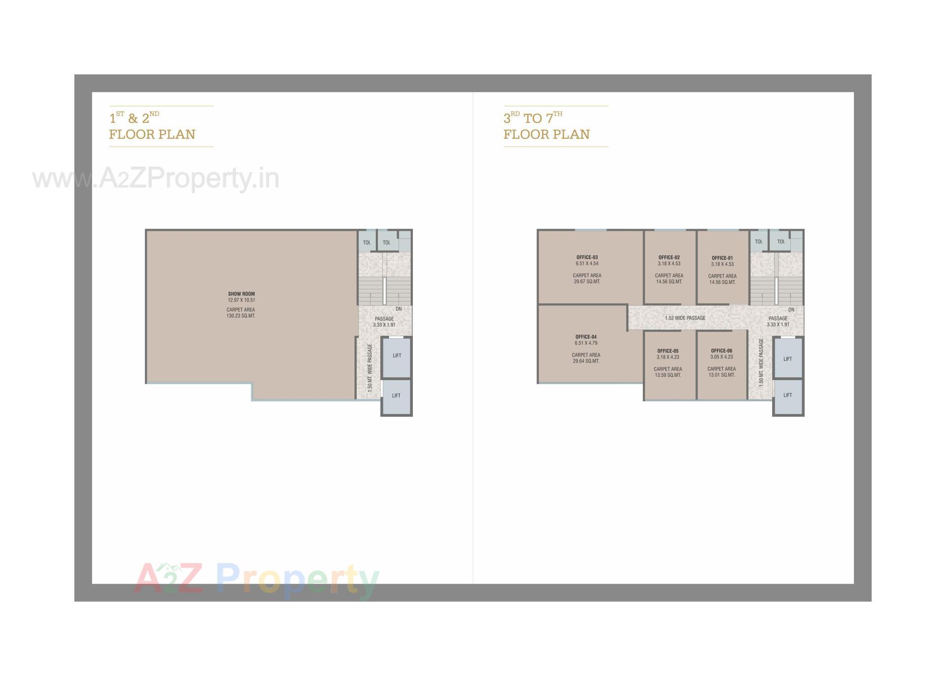 Layout of real estate project 7 Sky Arise located at Gotri, Vadodara, Gujarat