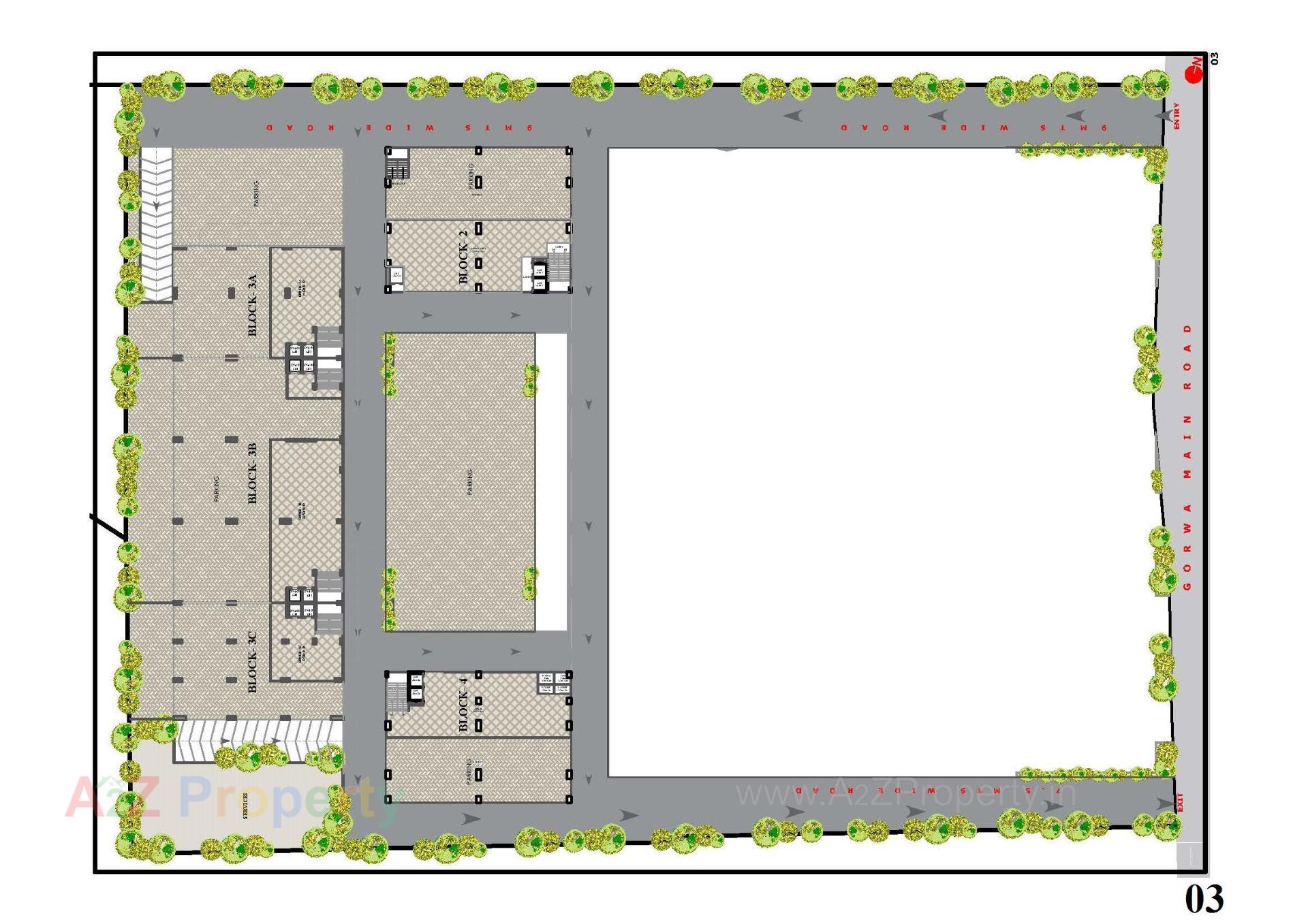 Layout of real estate project 73 East Avenue Corporate located at Vadi-vadi--subhanpura, Vadodara, Gujarat