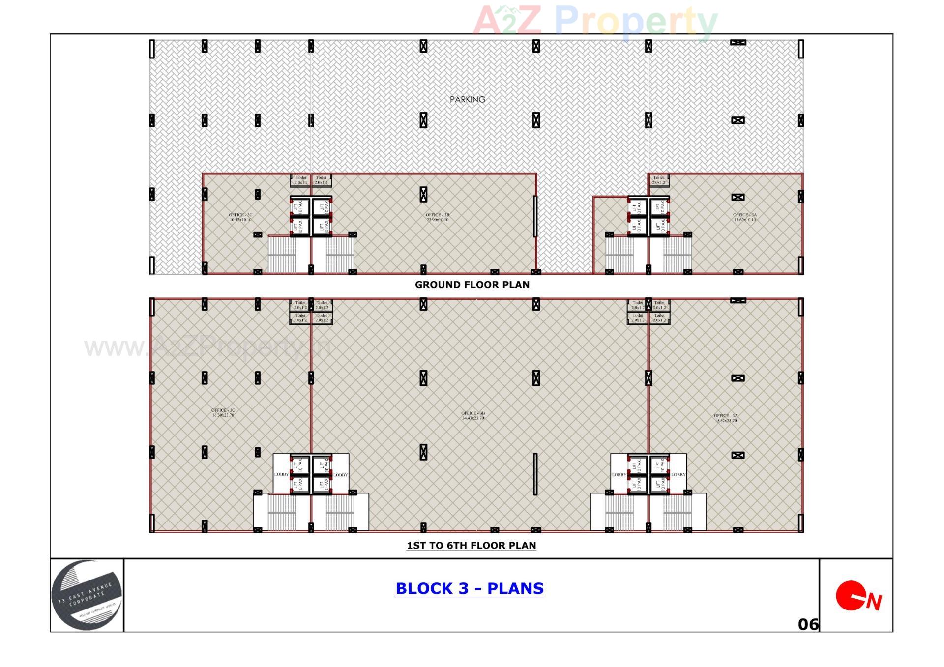 Layout of real estate project 73 East Avenue Corporate located at Vadi-vadi--subhanpura, Vadodara, Gujarat
