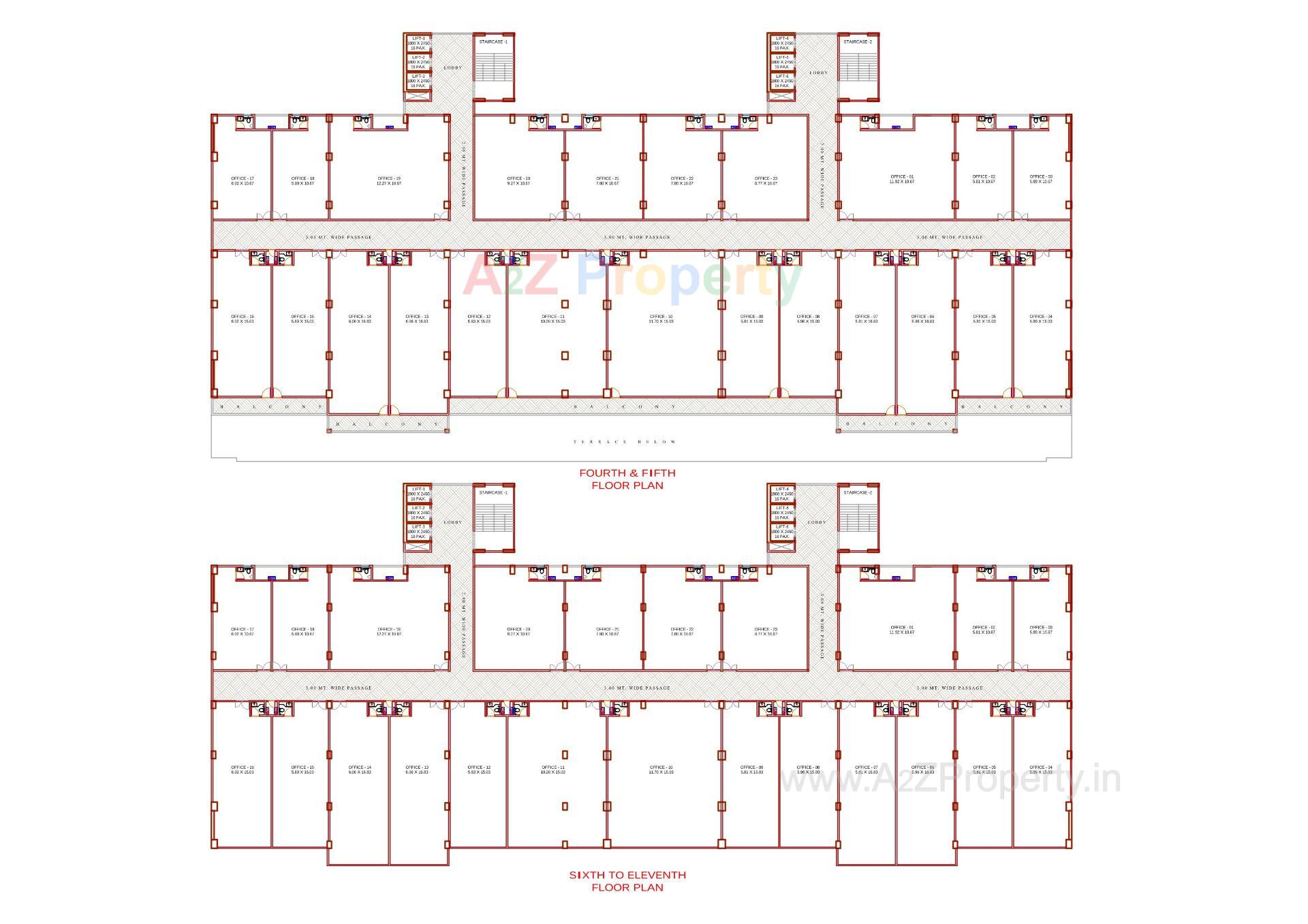 Layout of real estate project 73 East Avenue located at Wadiwadi-subhanpura, Vadodara, Gujarat