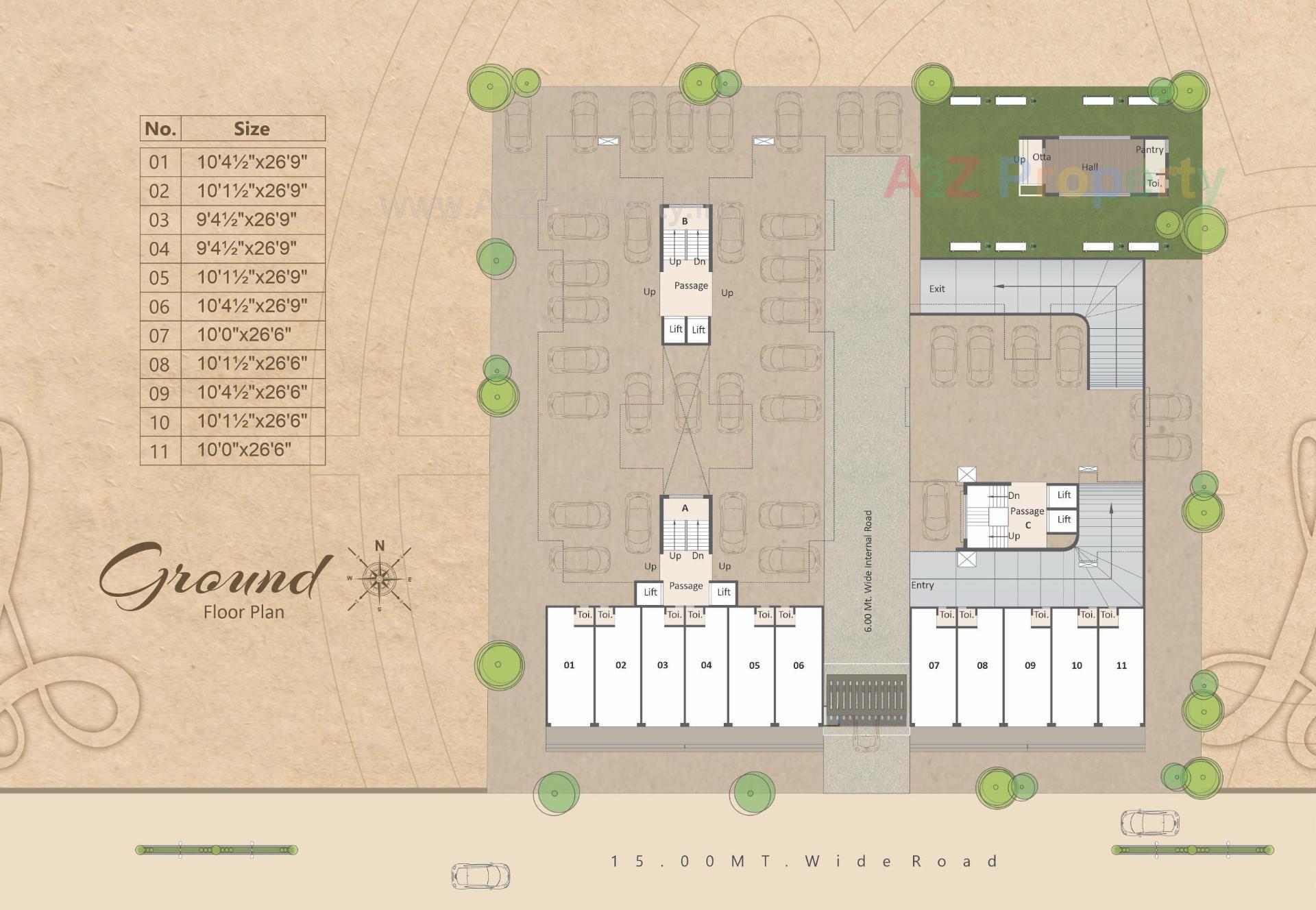 Layout of real estate project Aadhya Aangan located at Bhayli, Vadodara, Gujarat