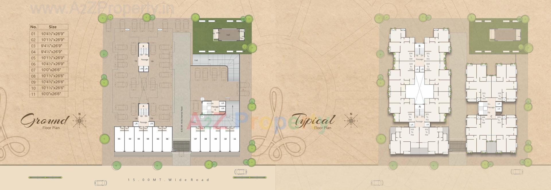 Layout of real estate project Aadhya Aangan located at Bhayli, Vadodara, Gujarat