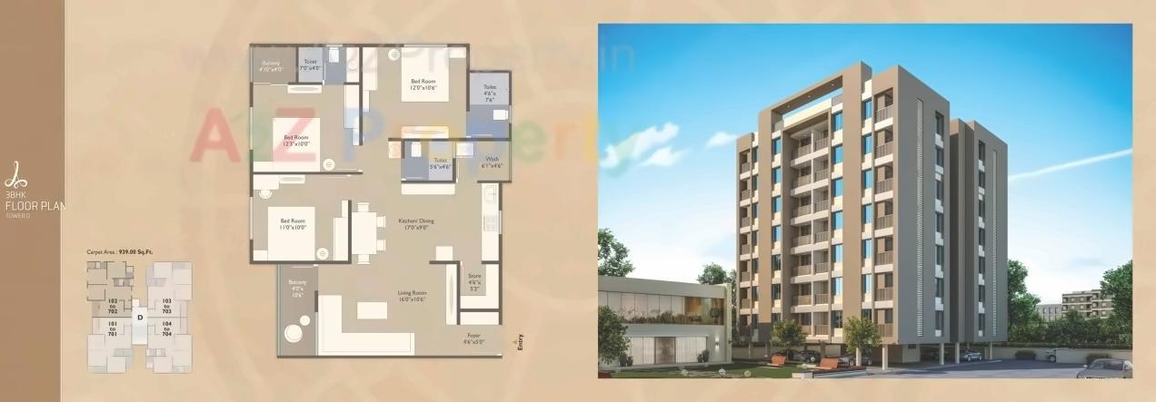 Layout of real estate project Aadhya Aurum located at Bhayli, Vadodara, Gujarat
