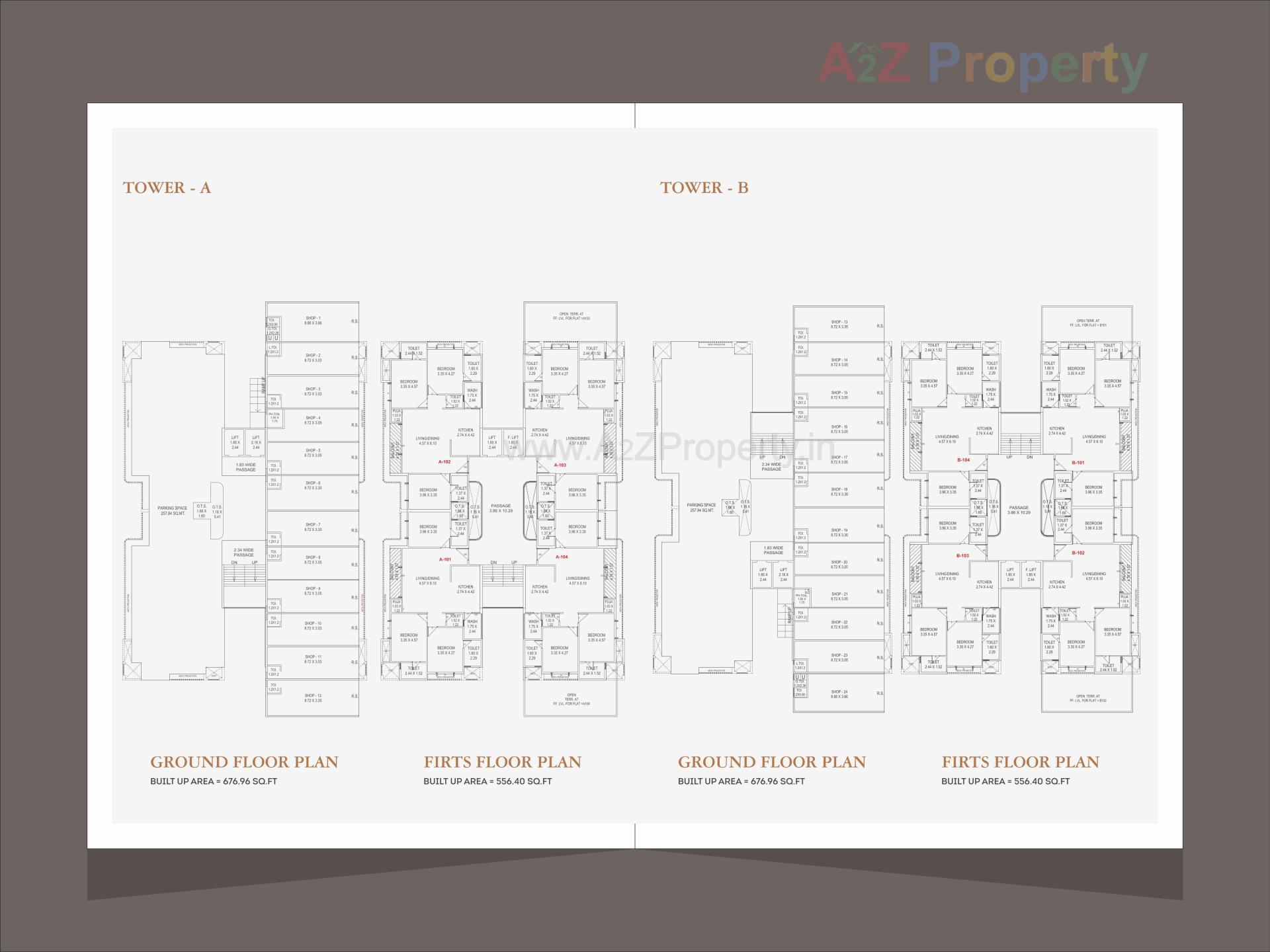 Layout of real estate project Aadhya Elior located at Bhayali, Vadodara, Gujarat