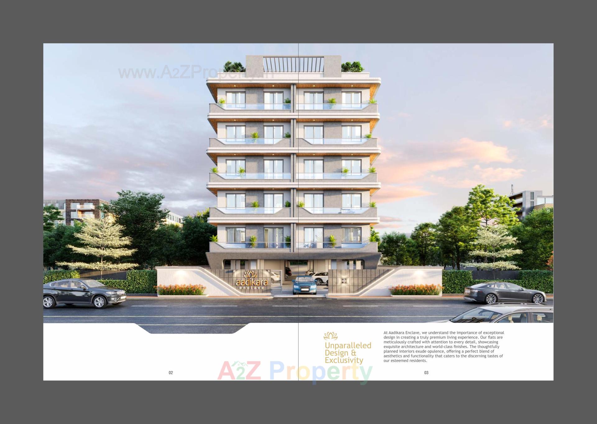3D Elevation of real estate project Aadikara Enclave located at Saiyad Vasna, Vadodara, Gujarat