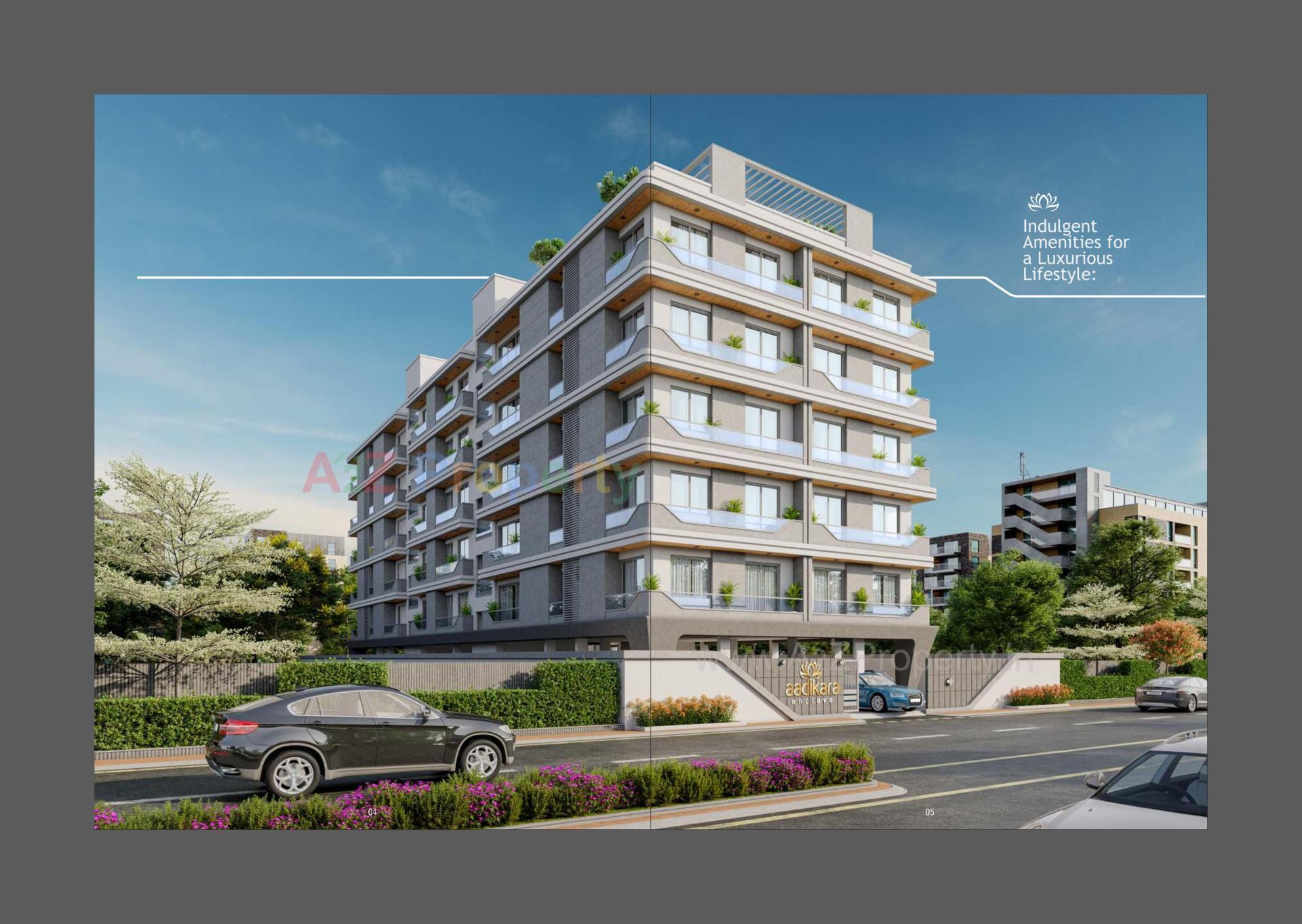 3D Elevation of real estate project Aadikara Enclave located at Saiyad Vasna, Vadodara, Gujarat