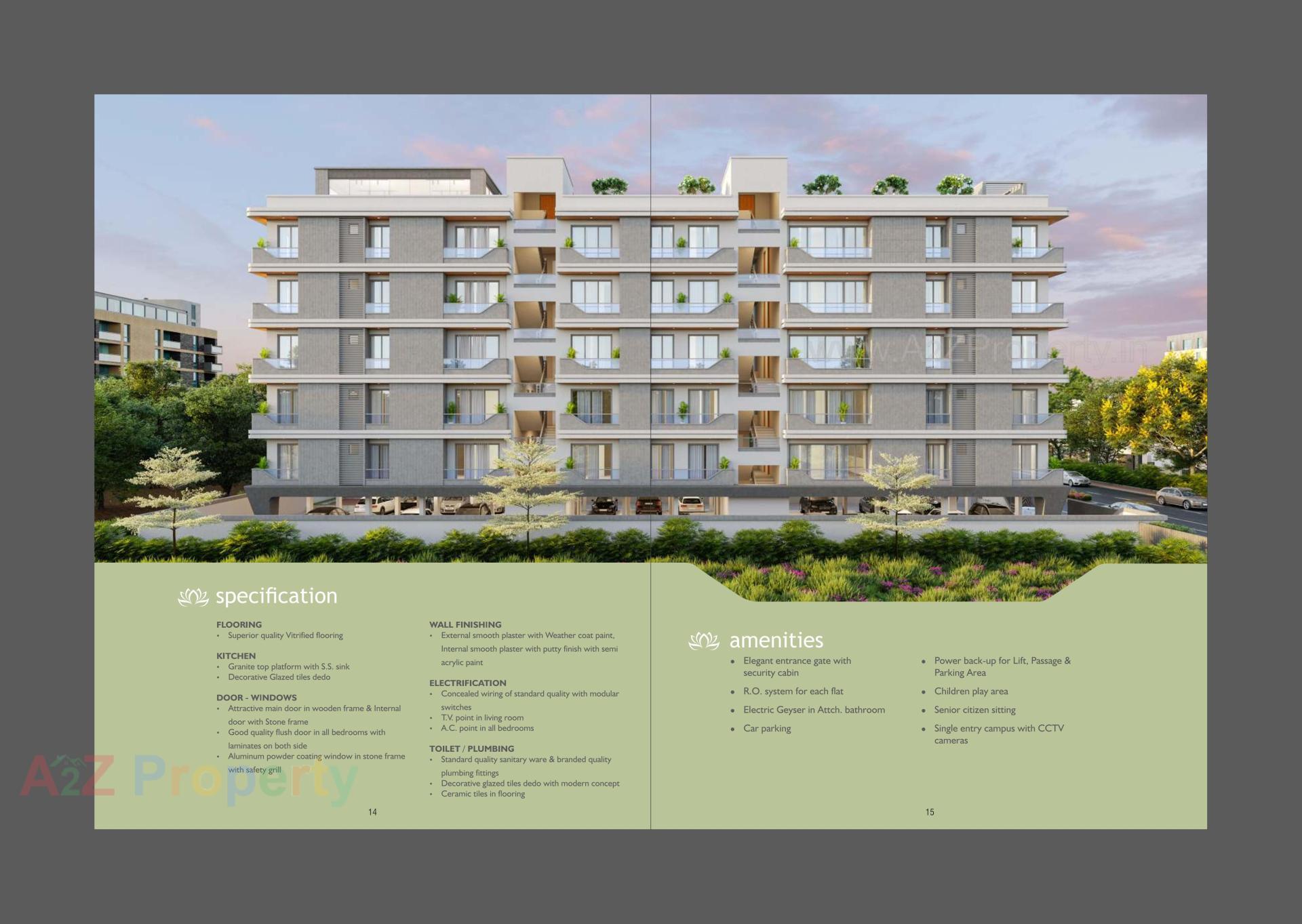 3D Elevation of real estate project Aadikara Enclave located at Saiyad Vasna, Vadodara, Gujarat