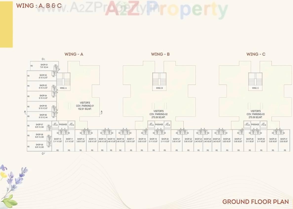 Layout of real estate project Aakruti Heights located at Tarsali, Vadodara, Gujarat