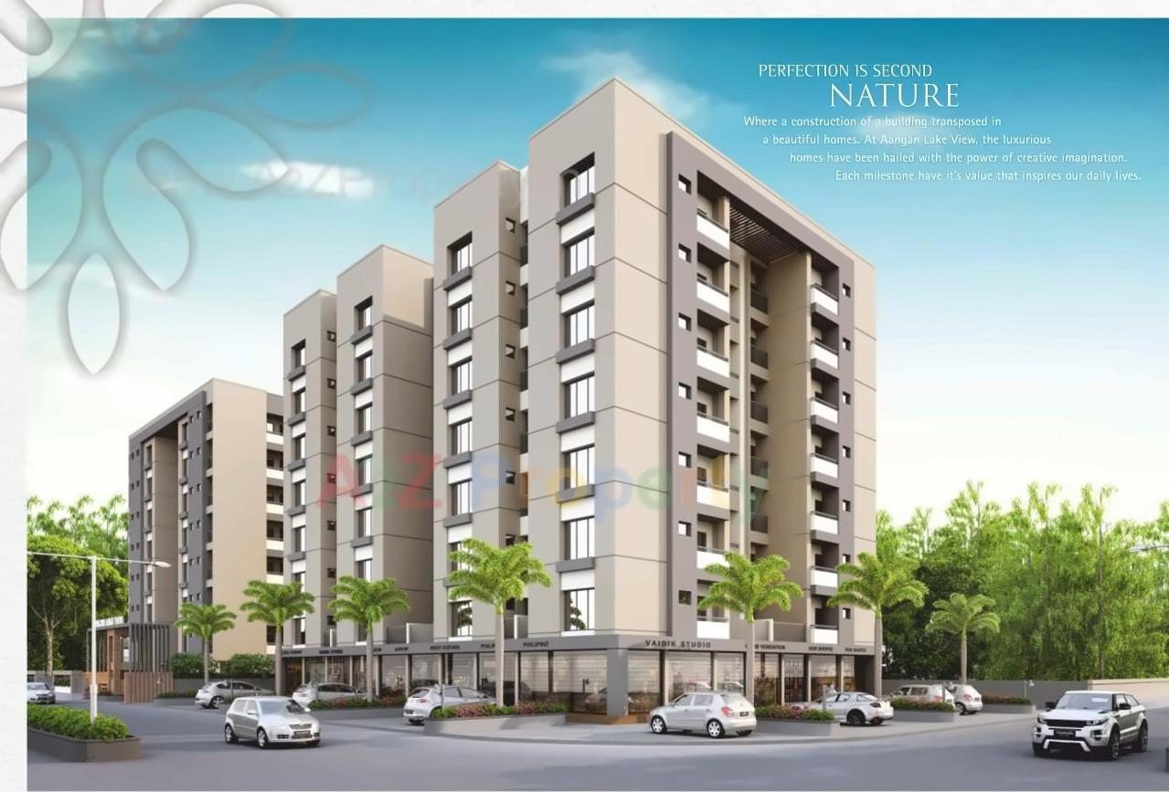 3D Elevation of real estate project Aangan Lake View located at Chhani, Vadodara, Gujarat