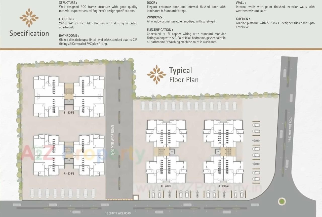 Layout of real estate project Aangan Lake View located at Chhani, Vadodara, Gujarat