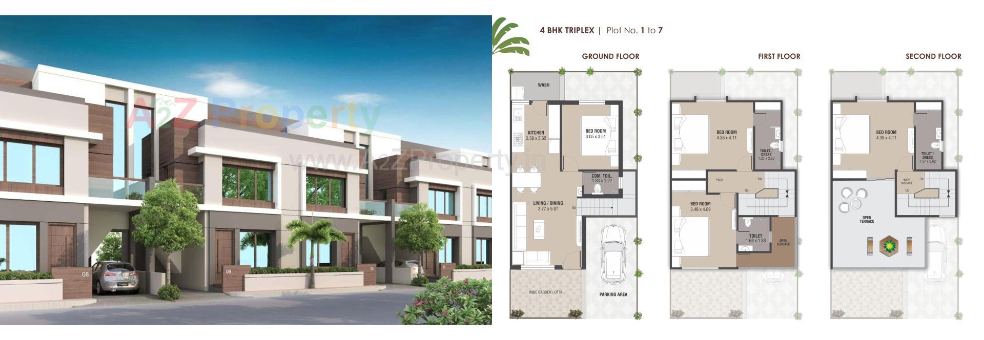 Layout of real estate project Aangan Palm located at Ankhol, Vadodara, Gujarat
