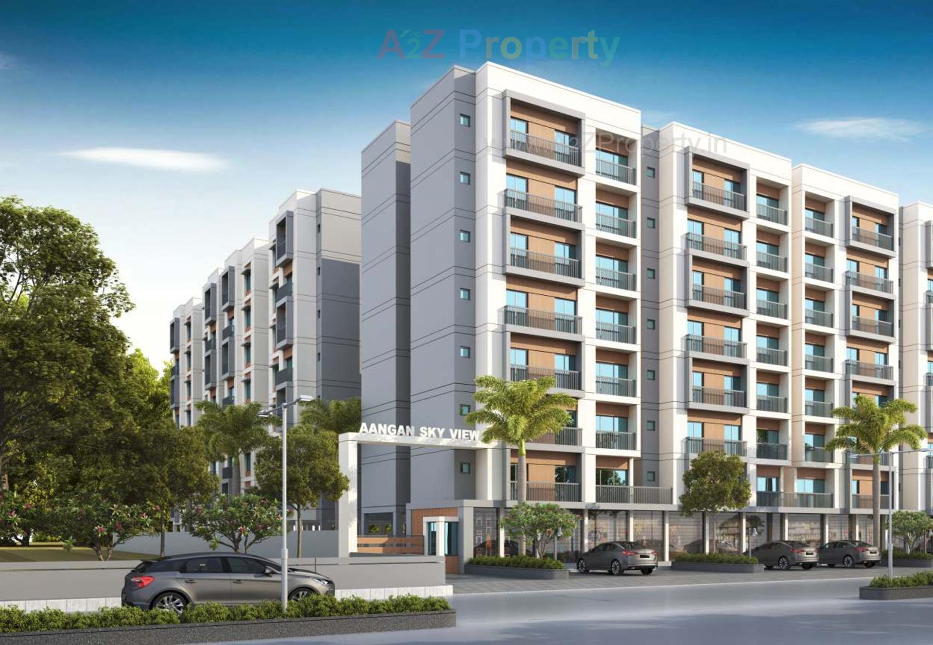 3D Elevation of real estate project Aangan Sky View located at Bapod, Vadodara, Gujarat