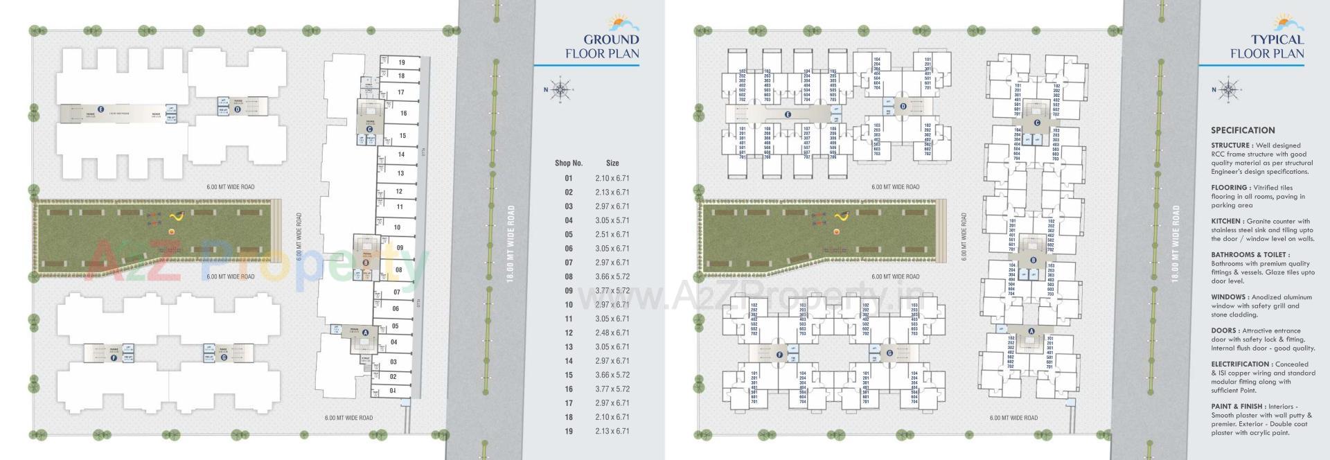 Layout of real estate project Aangan Sky View located at Bapod, Vadodara, Gujarat