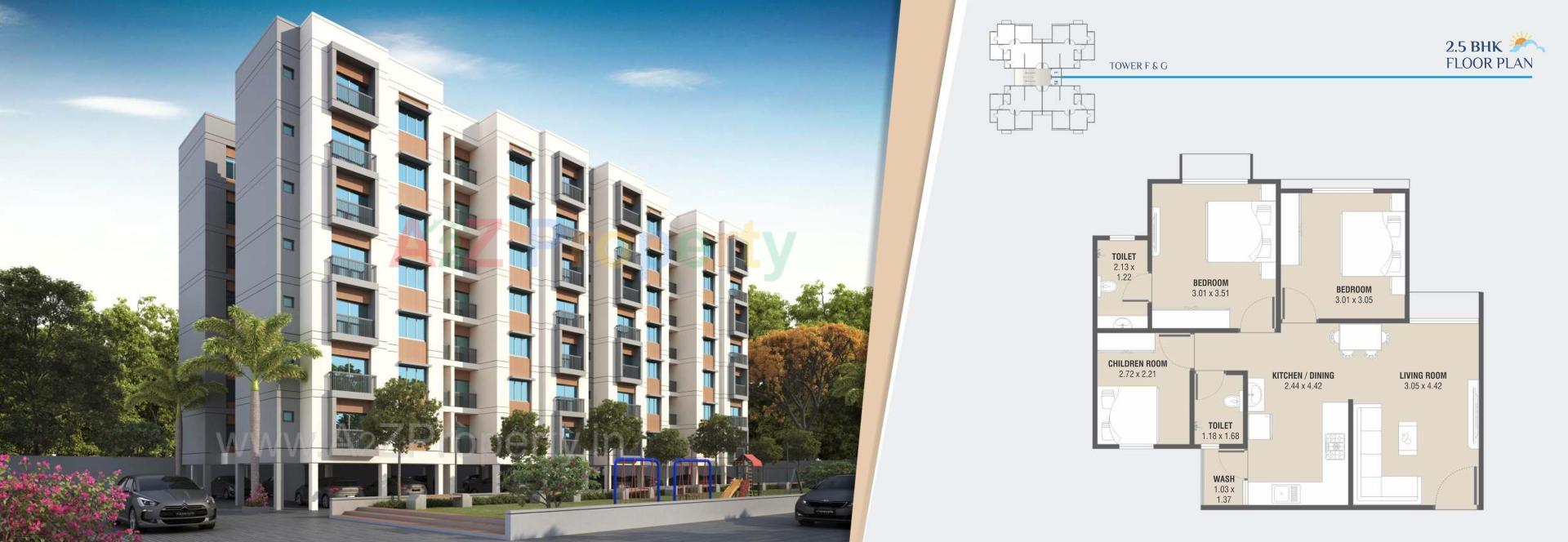 Layout of real estate project Aangan Sky View located at Bapod, Vadodara, Gujarat