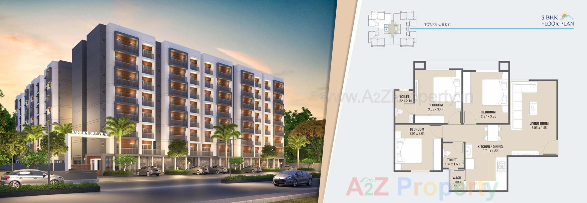 Layout of real estate project Aangan Sky View located at Bapod, Vadodara, Gujarat