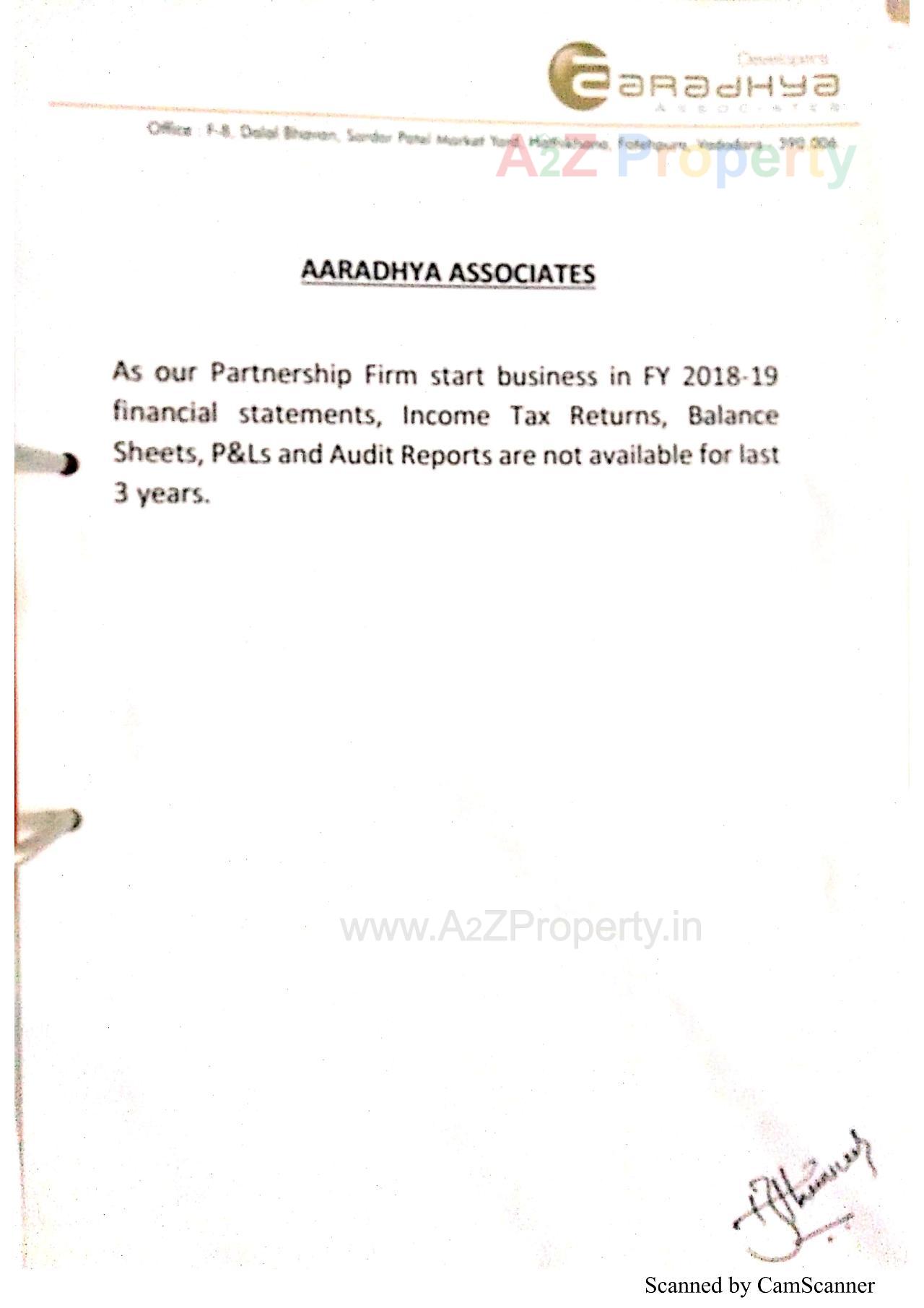  of real estate project Aaradhya Ornate located at Vemali, Vadodara, Gujarat