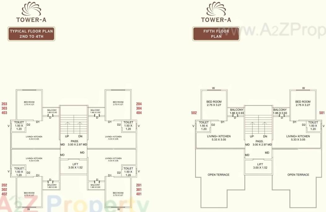 Layout of real estate project Aaradhya Sunshine located at Sama, Vadodara, Gujarat