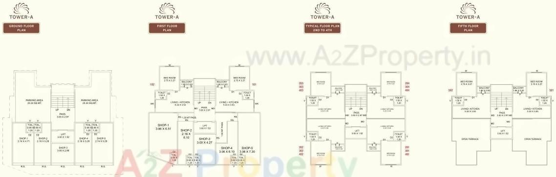 Layout of real estate project Aaradhya Sunshine located at Sama, Vadodara, Gujarat
