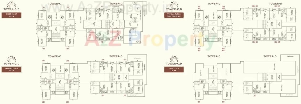 Layout of real estate project Aaradhya Sunshine located at Sama, Vadodara, Gujarat