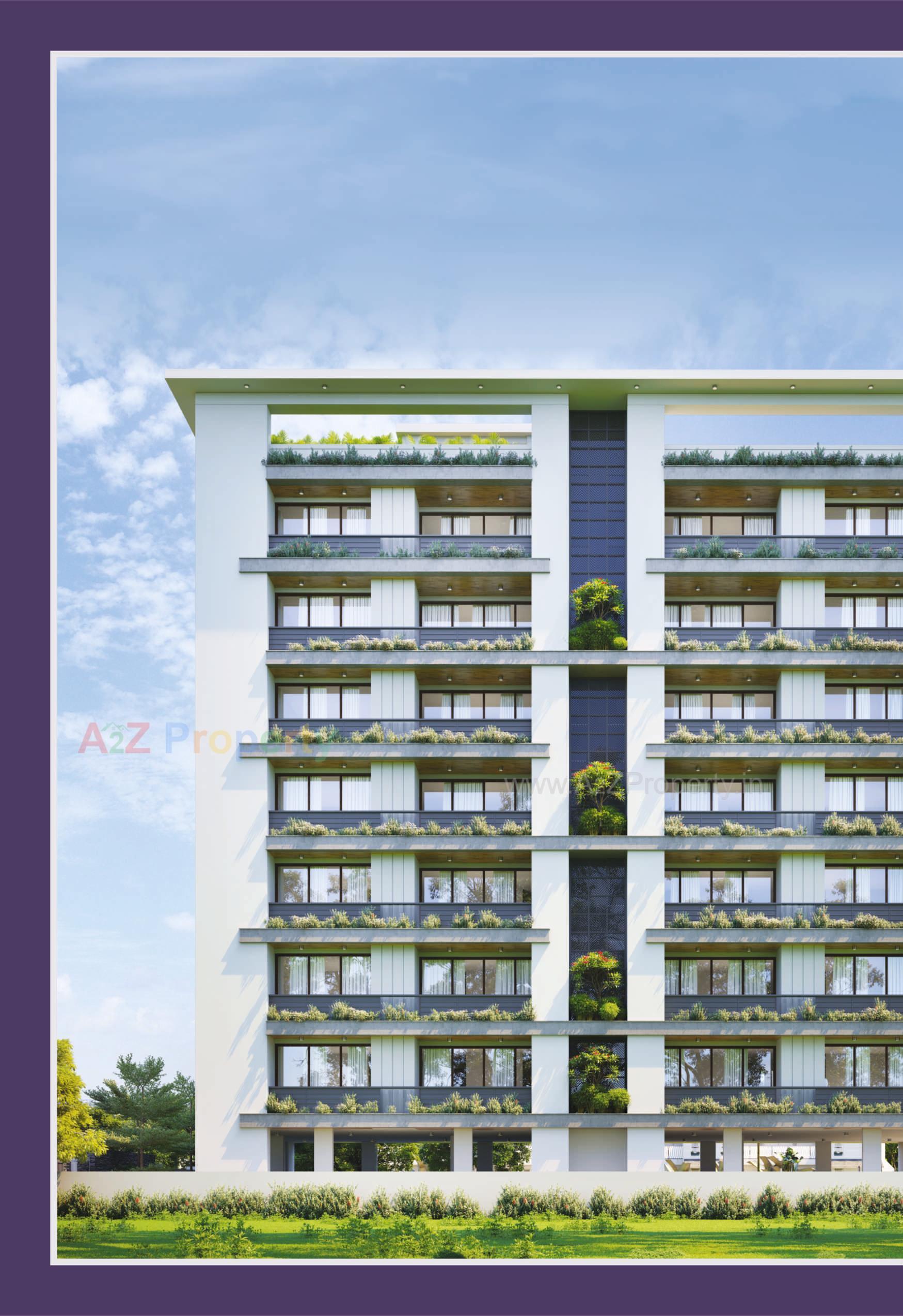 3D Elevation of real estate project Aarna Bliss located at Manjalpur, Vadodara, Gujarat