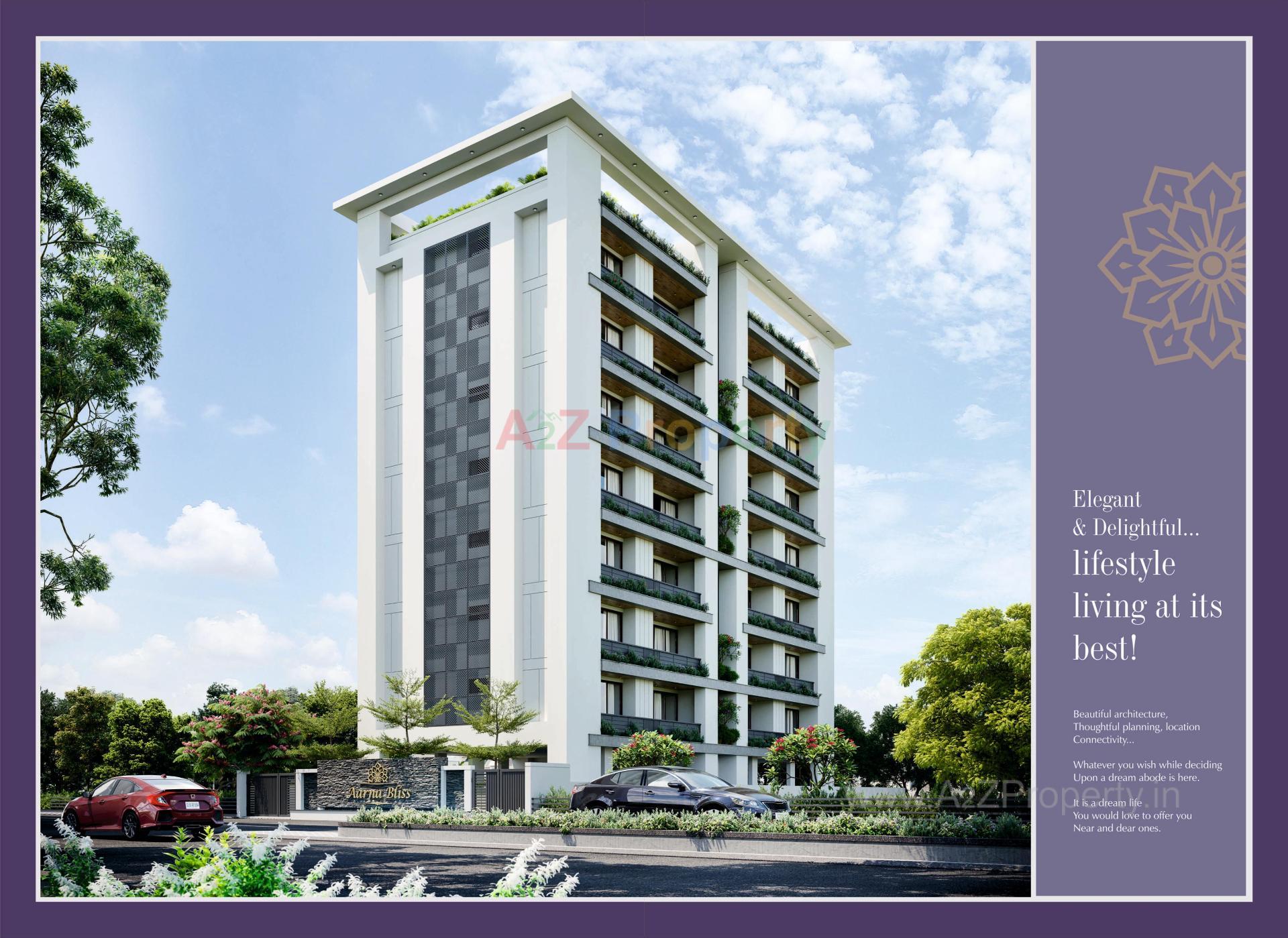 3D Elevation of real estate project Aarna Bliss located at Manjalpur, Vadodara, Gujarat