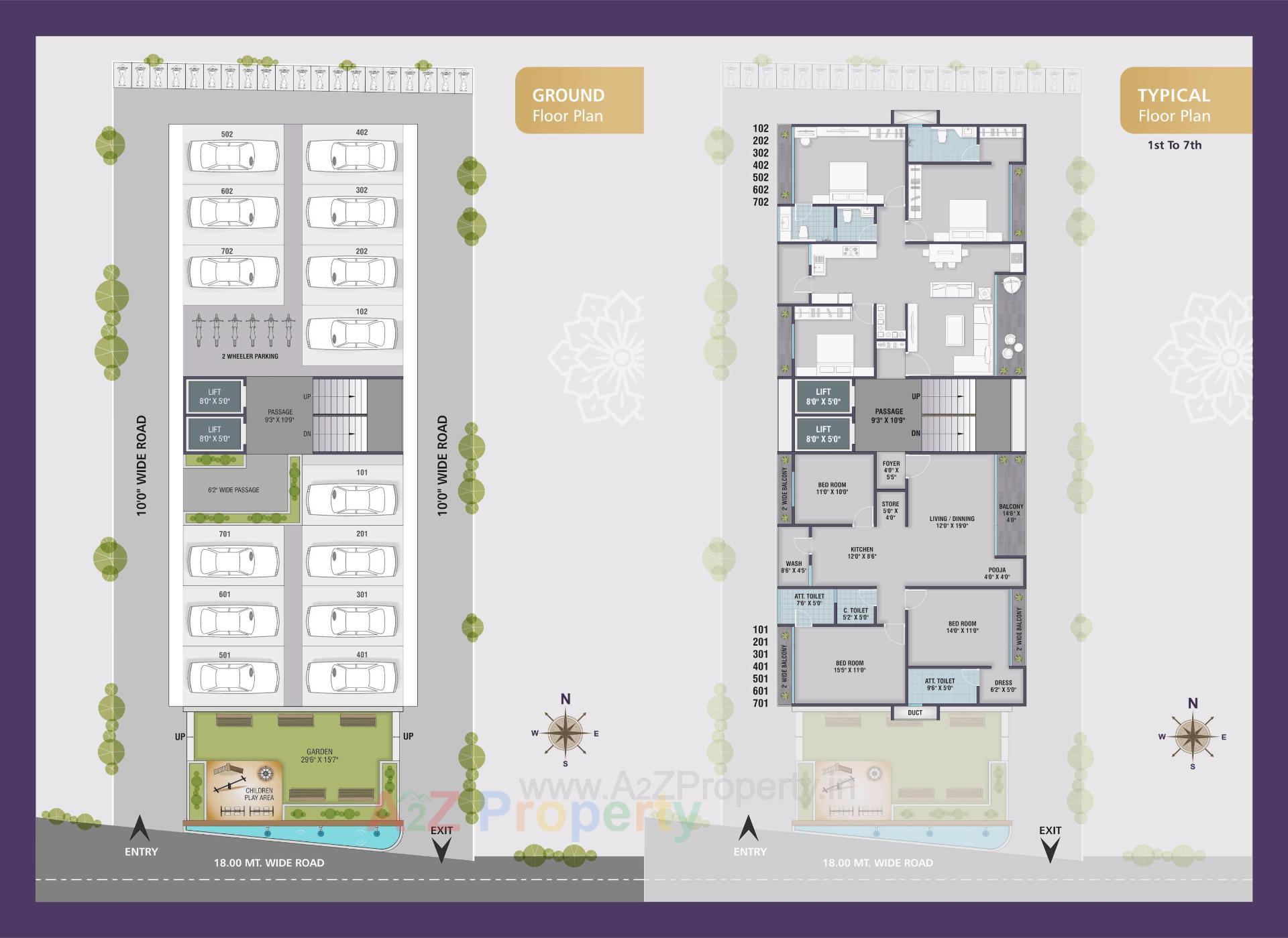 Layout of real estate project Aarna Bliss located at Manjalpur, Vadodara, Gujarat