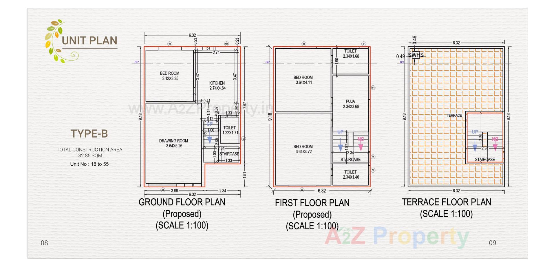 Layout of real estate project Aarna Eveleen located at Chapad, Vadodara, Gujarat