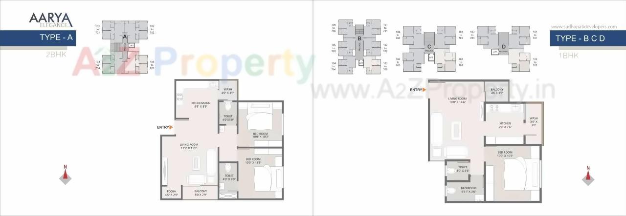 Layout of real estate project Aarya Elegance located at Bill, Vadodara, Gujarat
