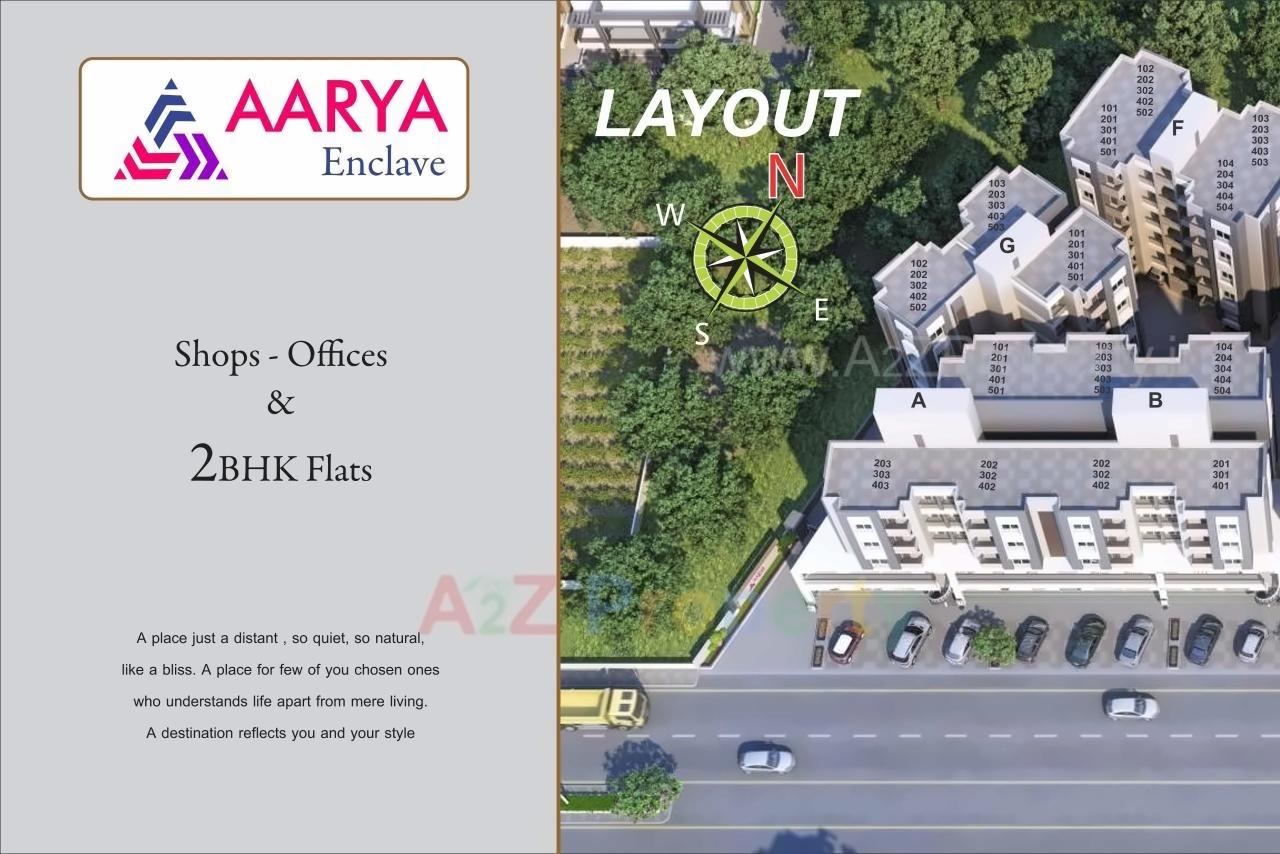 Layout of real estate project Aarya Enclave located at Bill, Vadodara, Gujarat