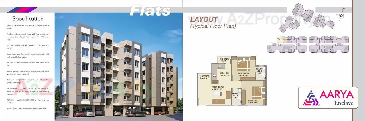 Layout of real estate project Aarya Enclave located at Bill, Vadodara, Gujarat